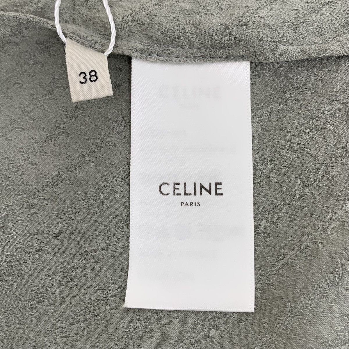 Celine Celine Gray Green Arc de Triomphe Full Printed Silk Shirt Size XS / US 0-2 / IT 36-38 - 8 Thumbnail