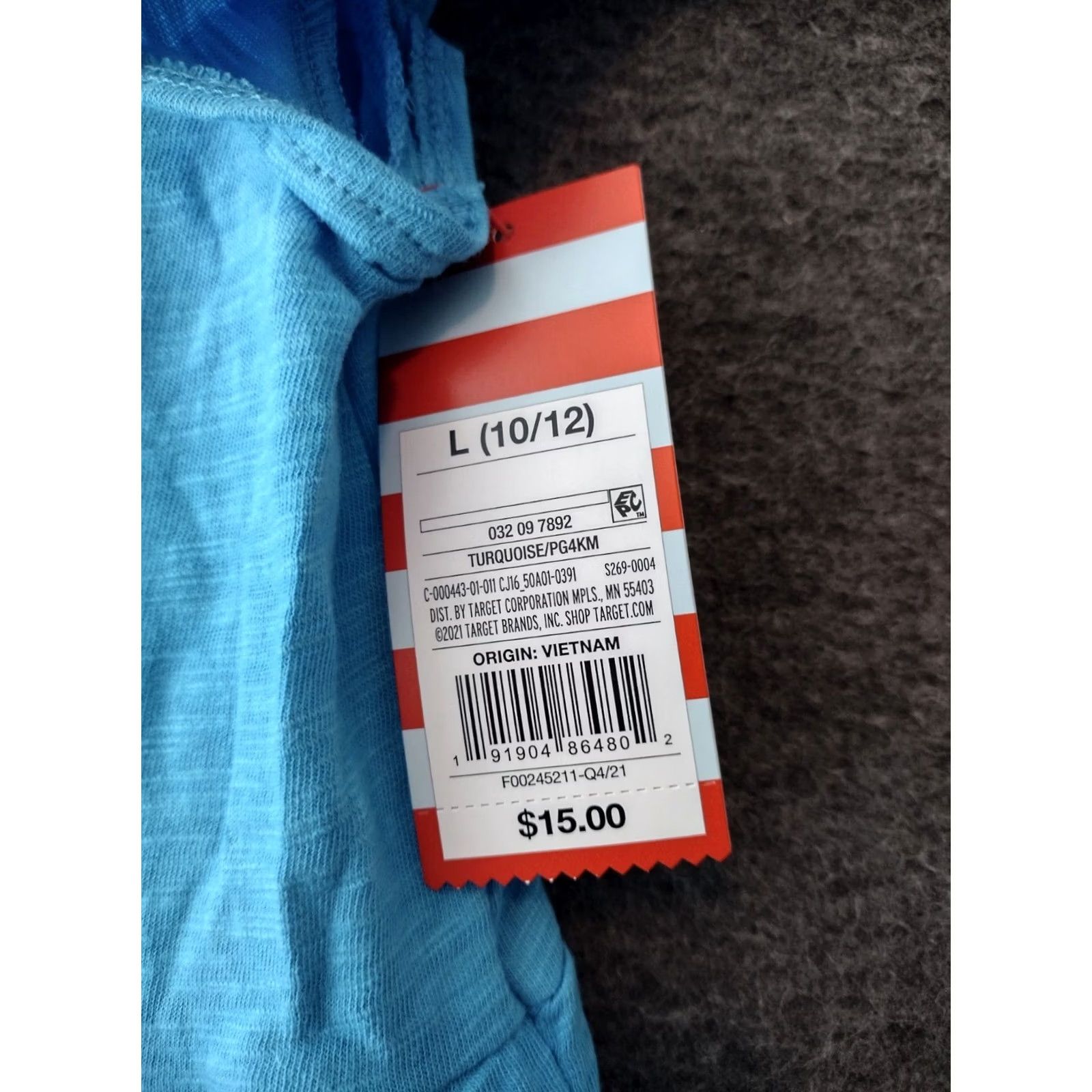 Vintage Cat & Jack Girls Dress L Turquoise Fit & Flare Mini Cap Sleeve Casual, Travel Size L / US 10 / IT 46 - 7 Thumbnail