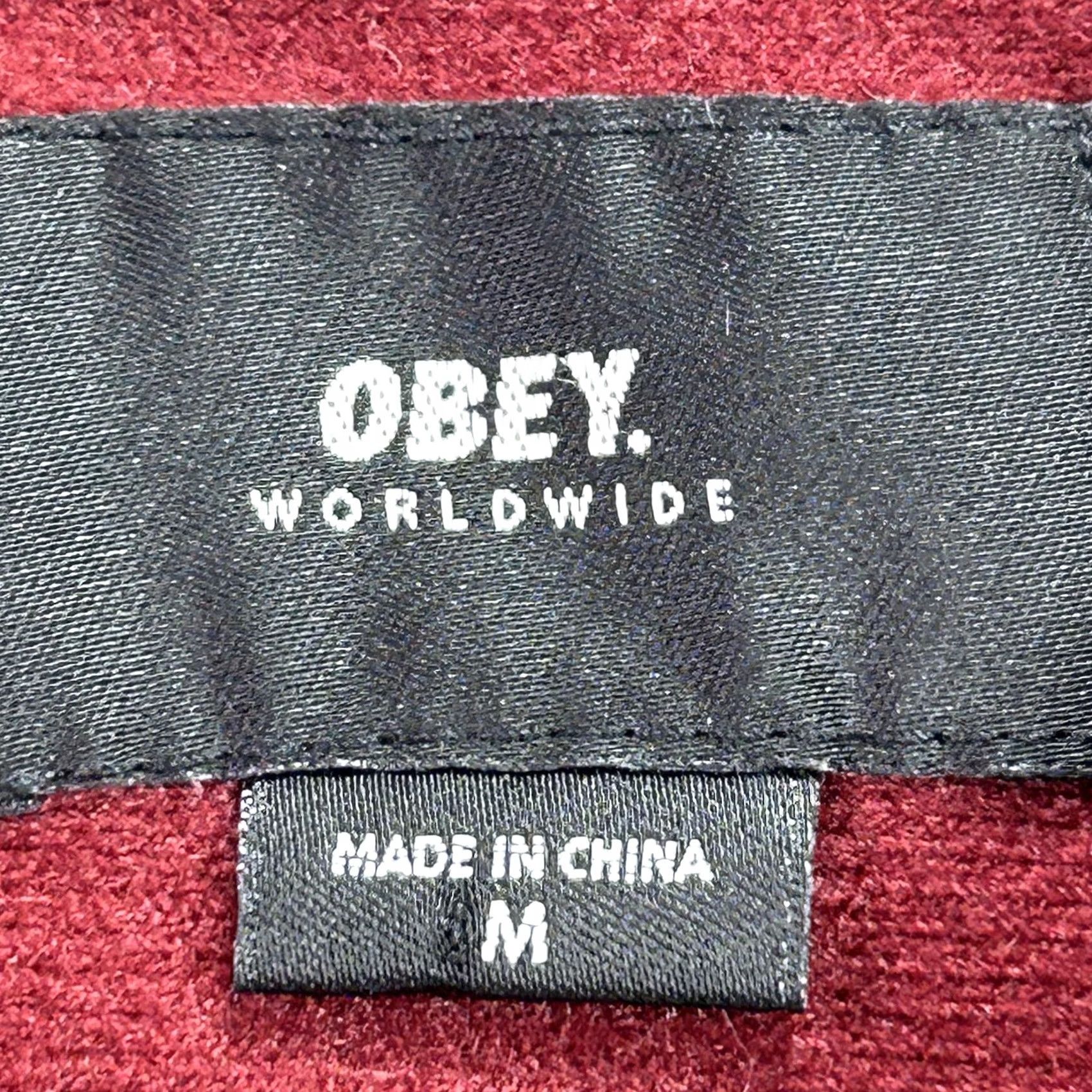 Obey Obey Jacket Mens Medium Red Lined Snap Front Windbreaker Coach Logo Streetwear Size US M / EU 48-50 / 2 - 5 Thumbnail