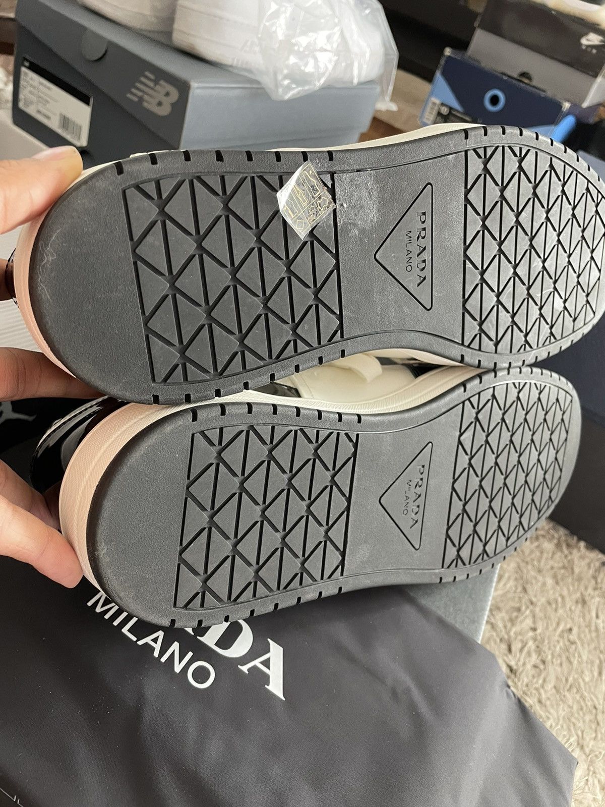 Prada Prada Downtown Leather Black/White Size US 12 / EU 45 - 11 Thumbnail