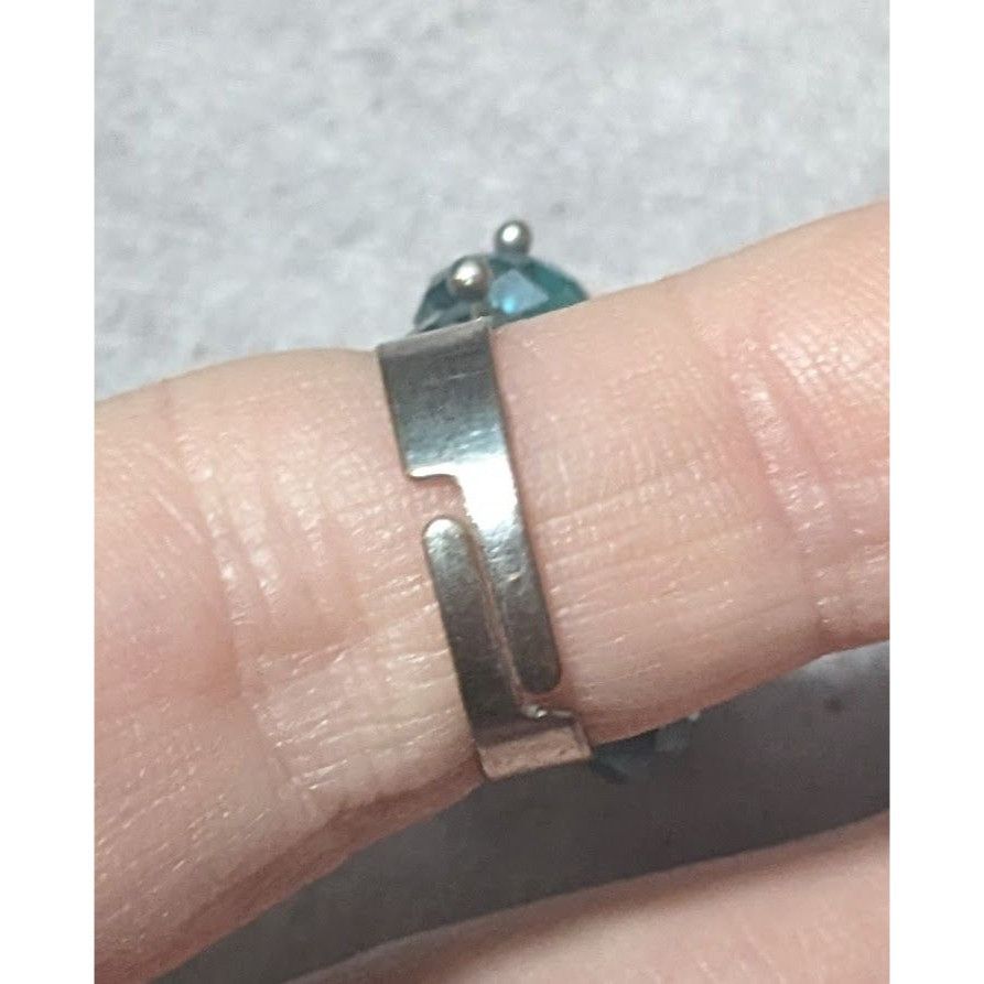 Other Blue Beaded Silver Tone Adjustable Cluster Ring Size 6 Size ONE SIZE - 6 Thumbnail