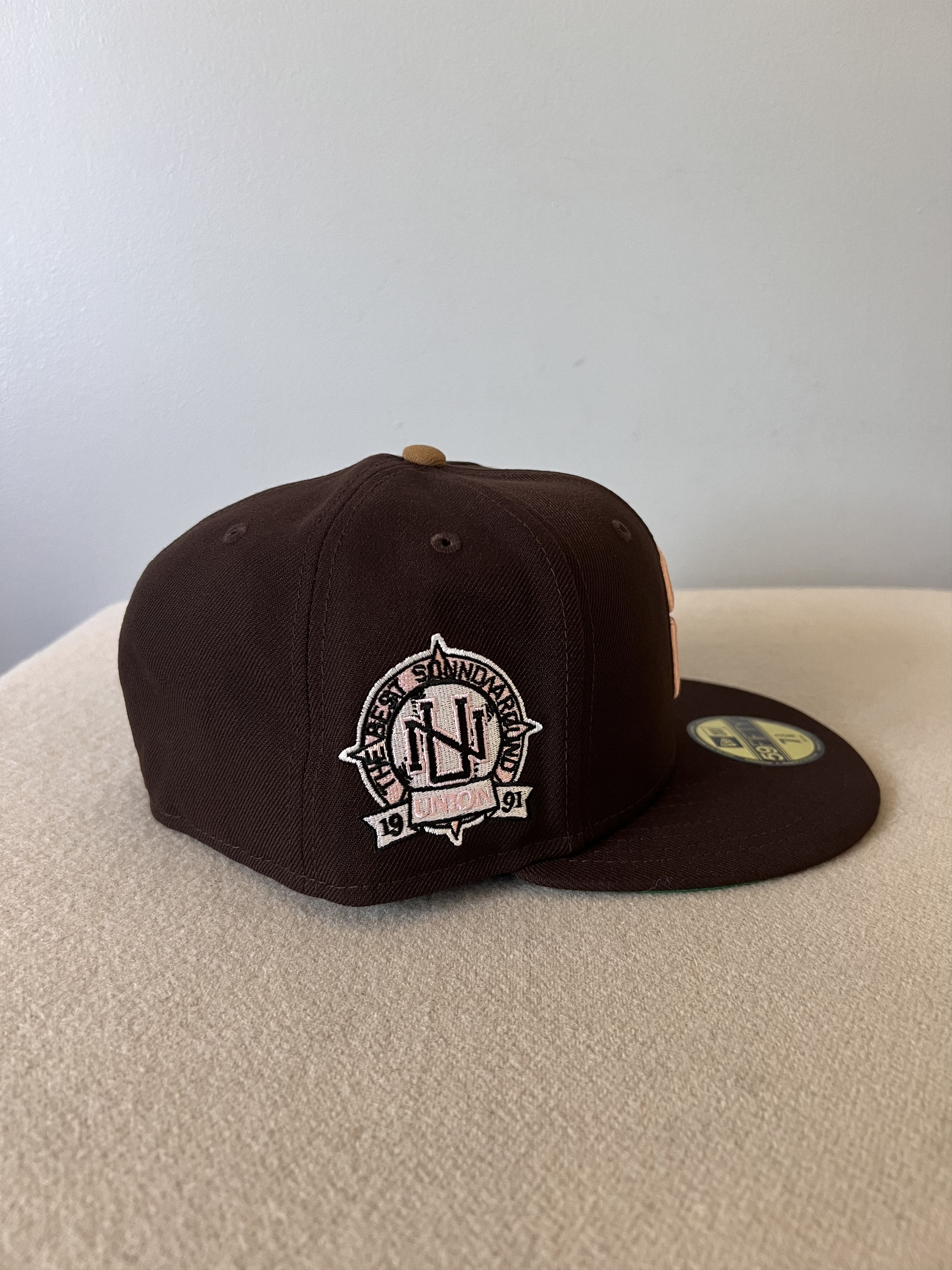 New Era × Union LA 7 3/8 New Era Union LA U Halo 59FIFTY Hat in Brown Size ONE SIZE - 4 Thumbnail
