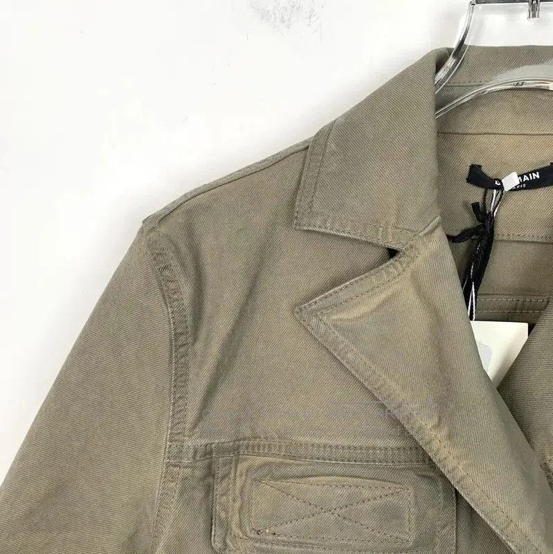 Balmain Balmain Short-Sleeve Cotton Shirt in Brown Green . Size S / US 4 / IT 40 - 3 Thumbnail