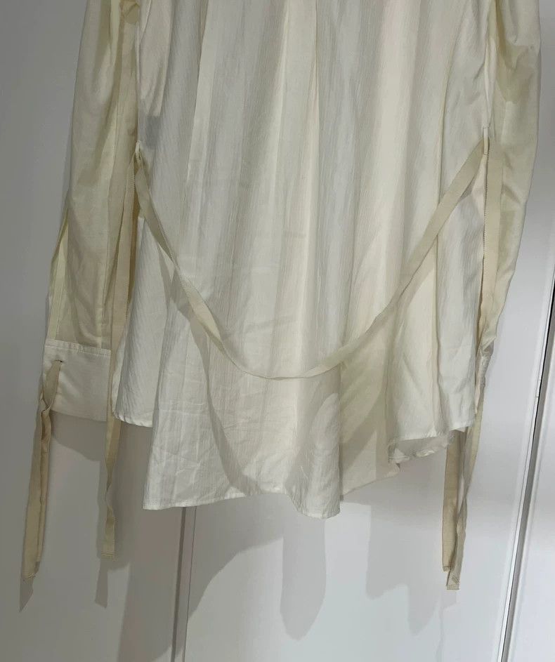 Ann Demeulemeester Ann Demeulemeester beige shirt with diagonal buttons Size US L / EU 52-54 / 3 - 5 Thumbnail