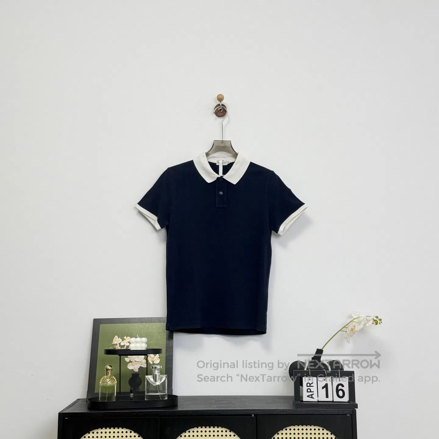 Moncler Moncler Blue and White Small Logo Short Sleeve Polo Shirt| Size US M / EU 48-50 / 2 - 1 Thumbnail
