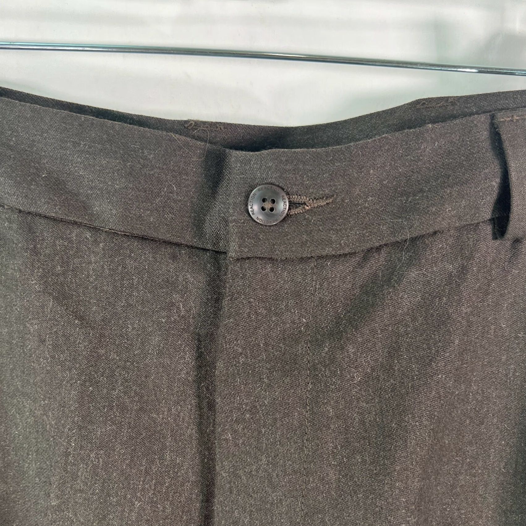 Kenneth Cole KENNETH COLE REACTION Mens Flat Front Straight Wool Brown Dress Pants 36X34 Size Size US 36 / EU 52 - 7 Thumbnail