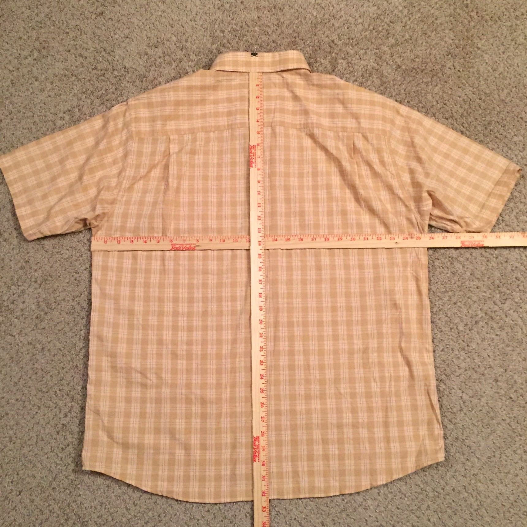 Vintage Wolverine Shirt Mens XL Beige Plaid Short Sleeve Button Up Size US XL / EU 56 / 4 - 6 Thumbnail