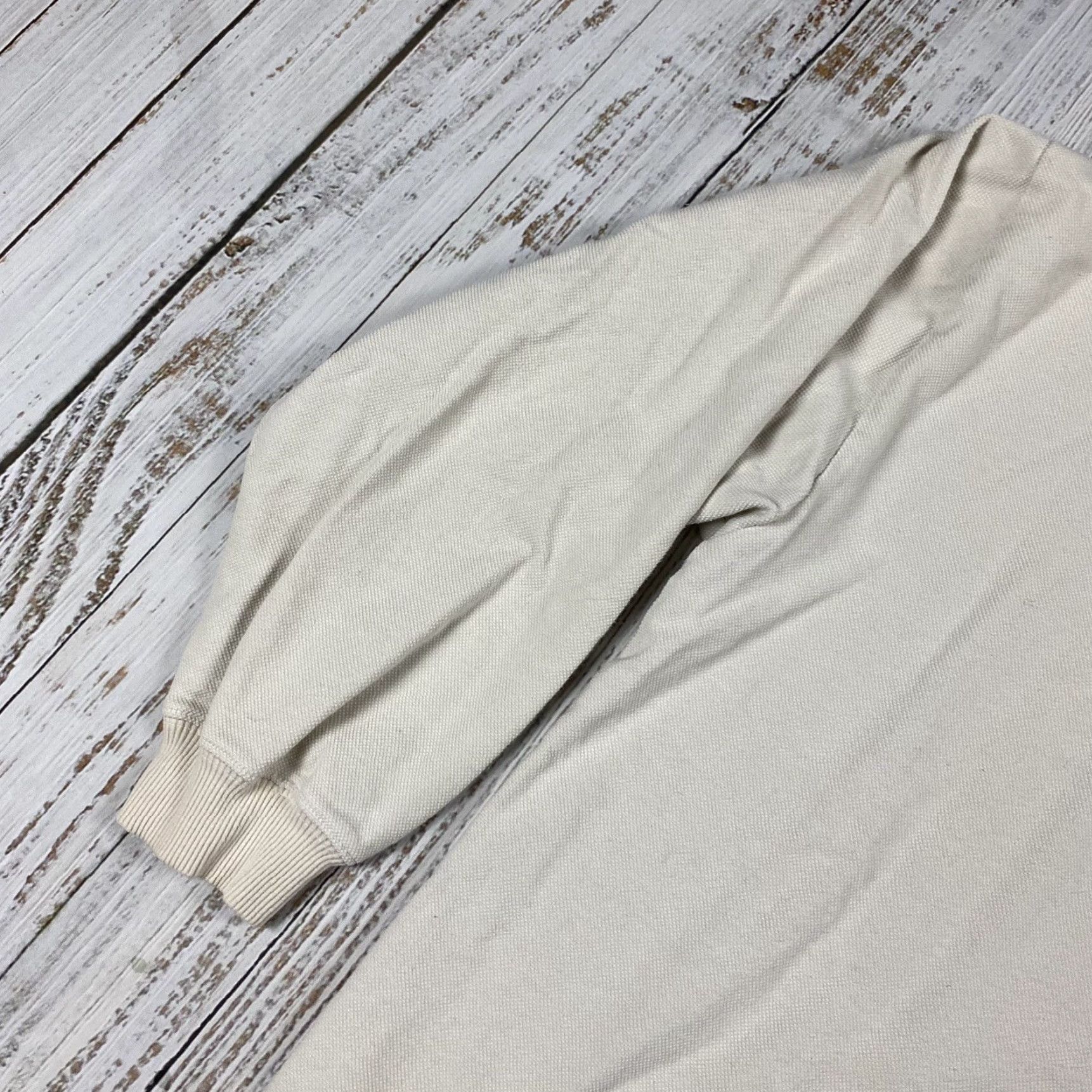 Vintage VTG 90s Weathervane Thermal Knit Pullover Sweatshirt Offwhite Adult Large Cotton Size L / US 10 / IT 46 - 3 Thumbnail