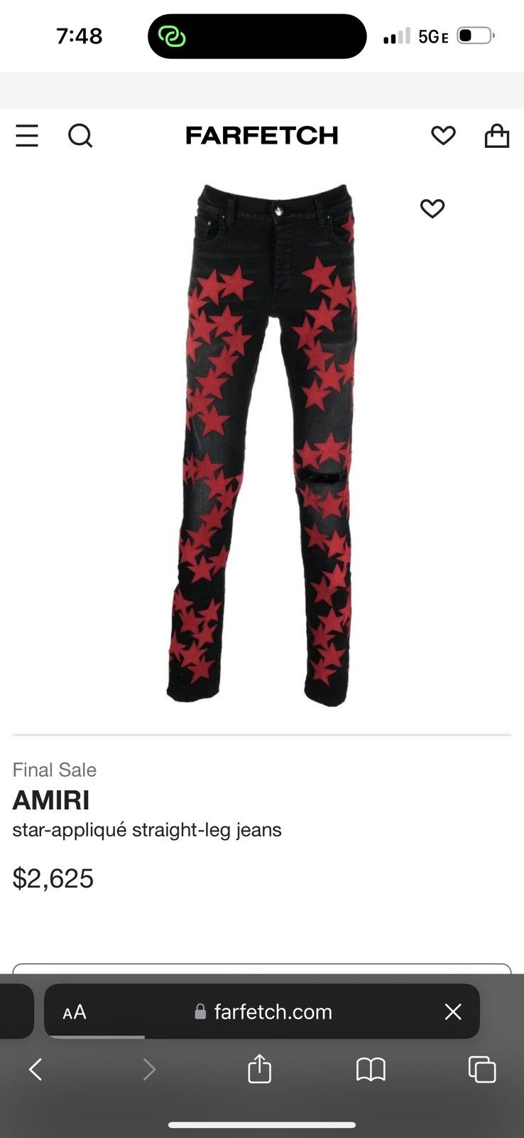 Amiri Amiri Jeans Red Stars Size US 32 / EU 48 - 2 Thumbnail