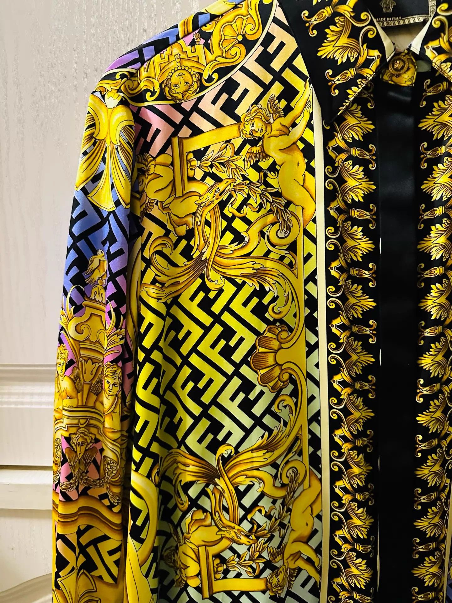 Versace Versace x Fendi Silk Shirt Black Gold Baroque 46(M) 99New Size US S / EU 44-46 / 1 - 4 Thumbnail