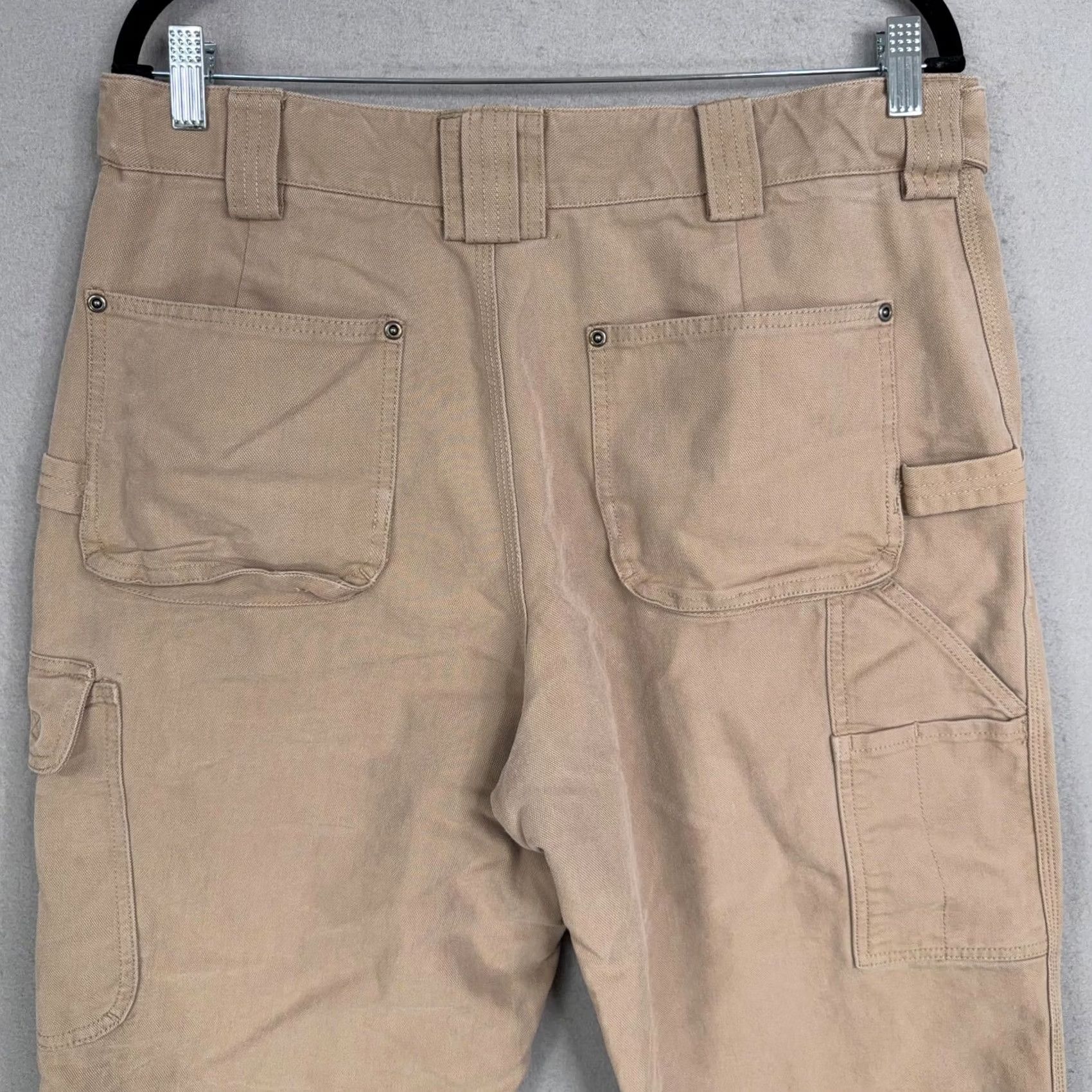 Duluth Trading Company Duluth Trading Co Mens Beige Canvas Carpenter Workwear Utility Pants 36 X 30 Cargo Pockets Straight Leg Relaxed Fit 65% Cotton 35% Polyester Size US 36 / EU 52 - 6 Thumbnail