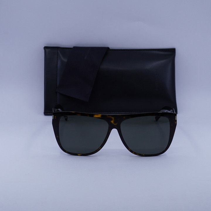 Saint Laurent Paris Saint Laurent SL 1 SLIM 002 Sunglasses Havana Square Frame Size ONE SIZE - 11 Thumbnail
