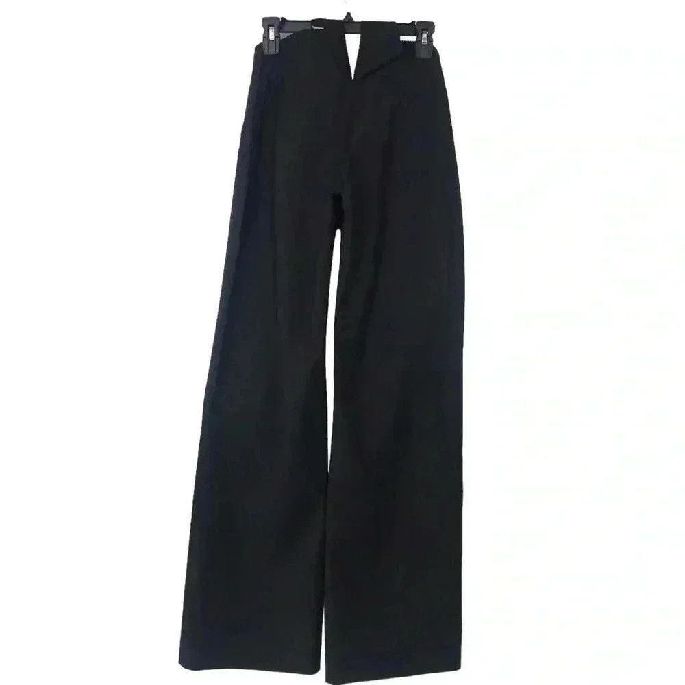 Anna October Anna October Wool Palazzo Pants 6 Black High Waist Crossover Size 28" / US 6 / IT 42 - 3 Thumbnail