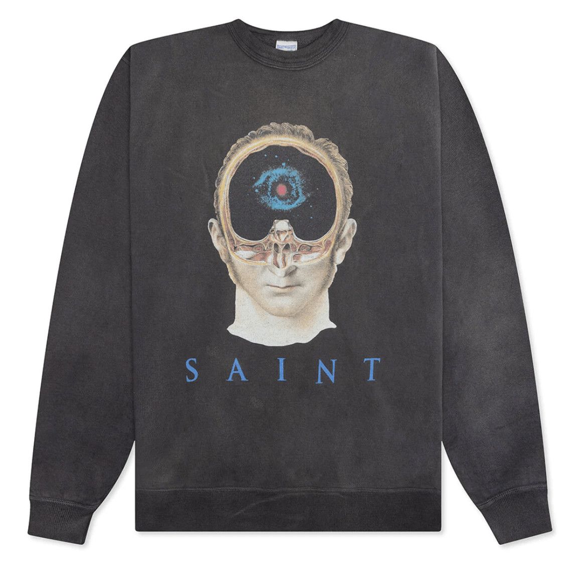 Saint Michael Face Crewneck Sweatshirt Black Size US L / EU 52-54 / 3 - 1 Thumbnail