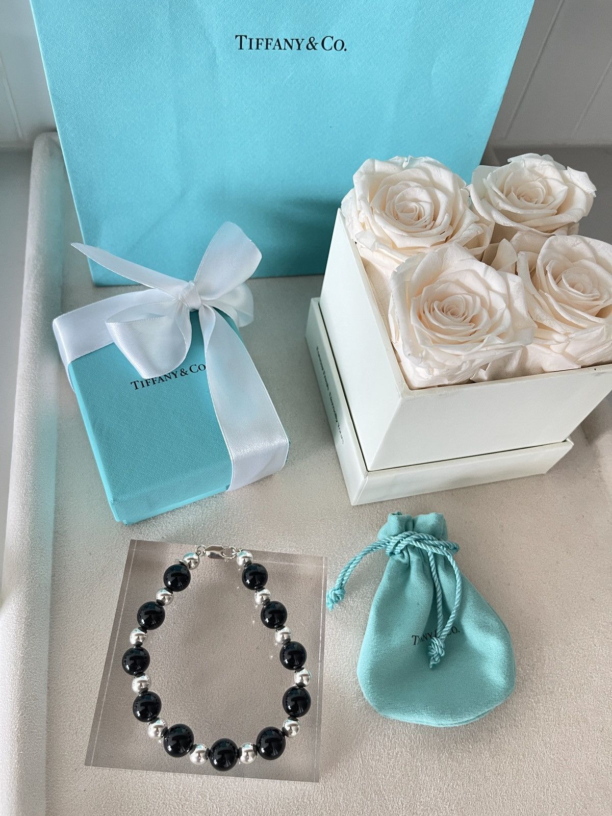 Tiffany & Co. Tiffany & Co. Black Onyx Silver Bracelet 10 mm Sz 8” in NEW Size ONE SIZE - 10 Thumbnail