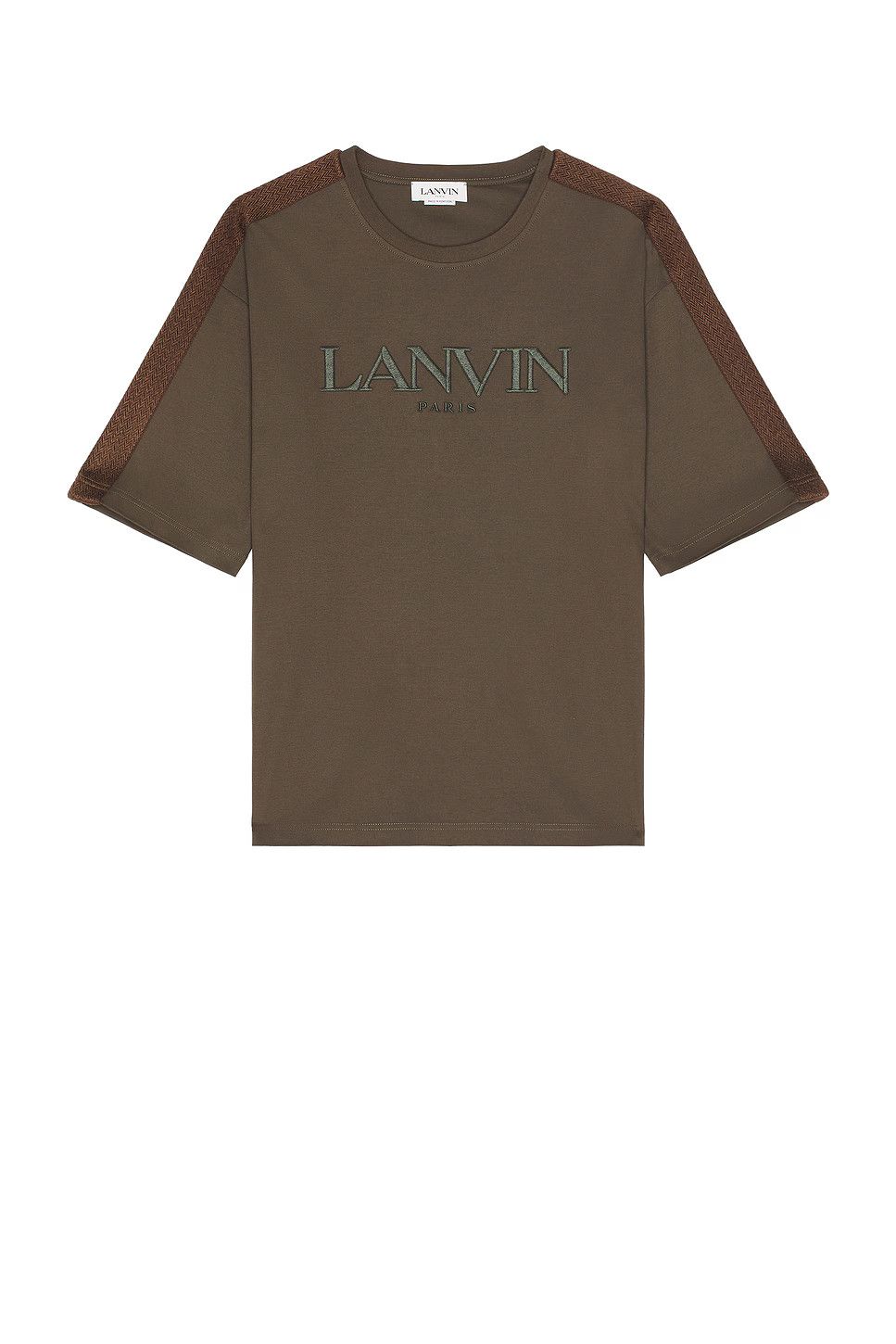 Lanvin o1s22i1n1024 Curb Branded Stripes Logo T-Shirt Size US M / EU 48-50 / 2 - 1 Thumbnail