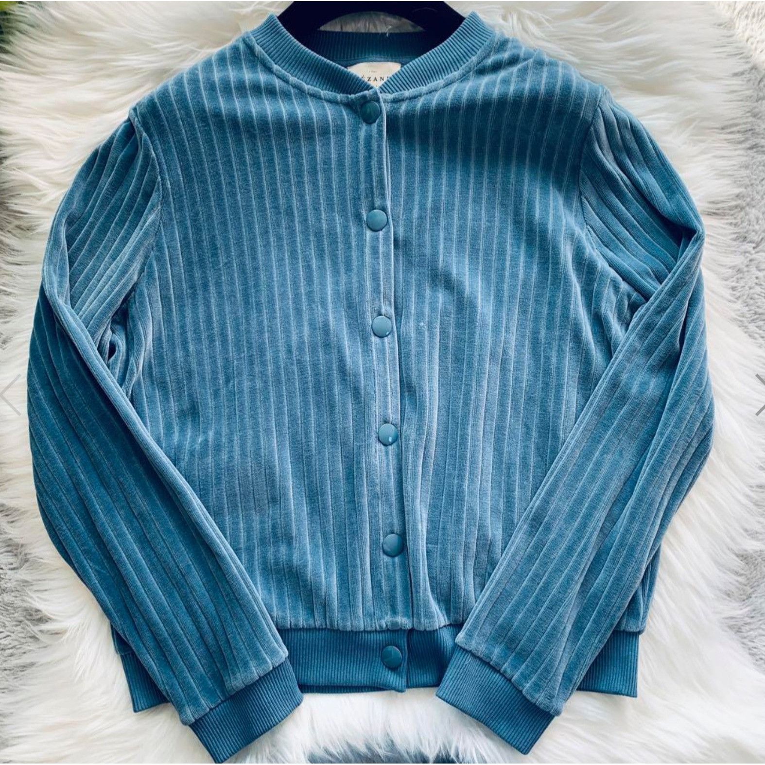 Sezane Sezane Blouson Iris cotton velvet jacket vintage blue SZM bu Size M / US 6-8 / IT 42-44 - 2 Thumbnail