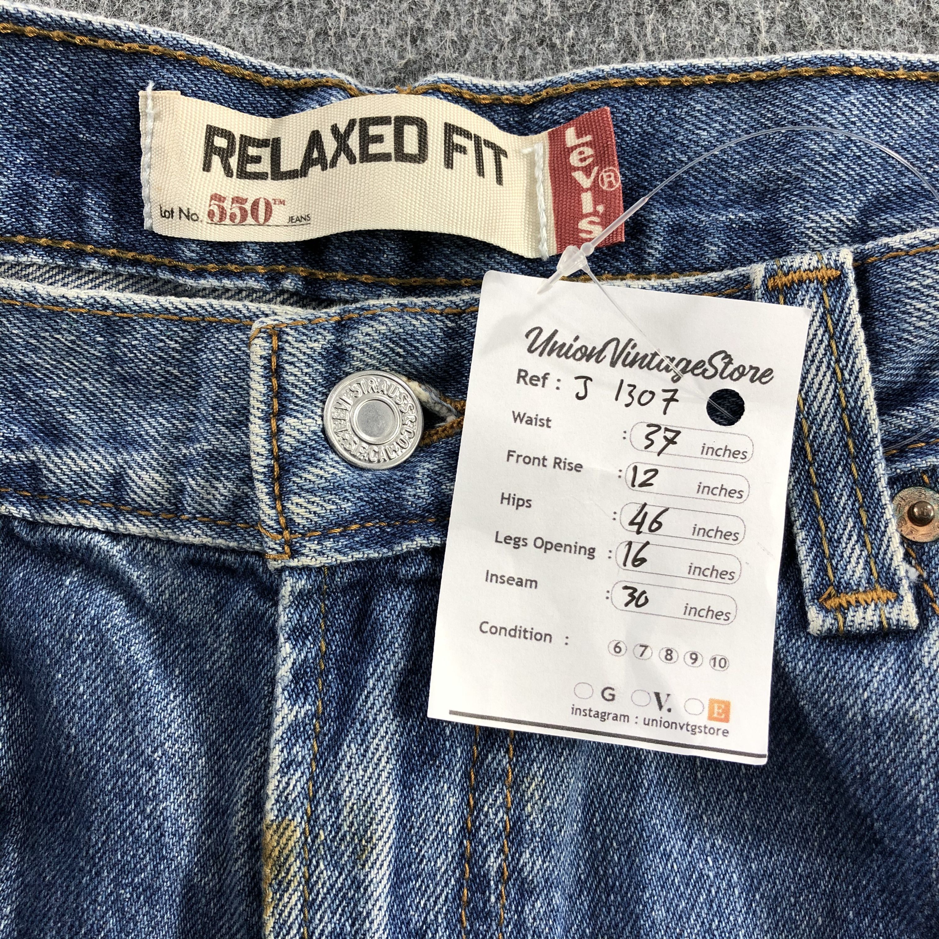 Levi's Vintage Stone Wash Levis 550 Jeans- J1307 Size US 36 / EU 52 - 11 Thumbnail