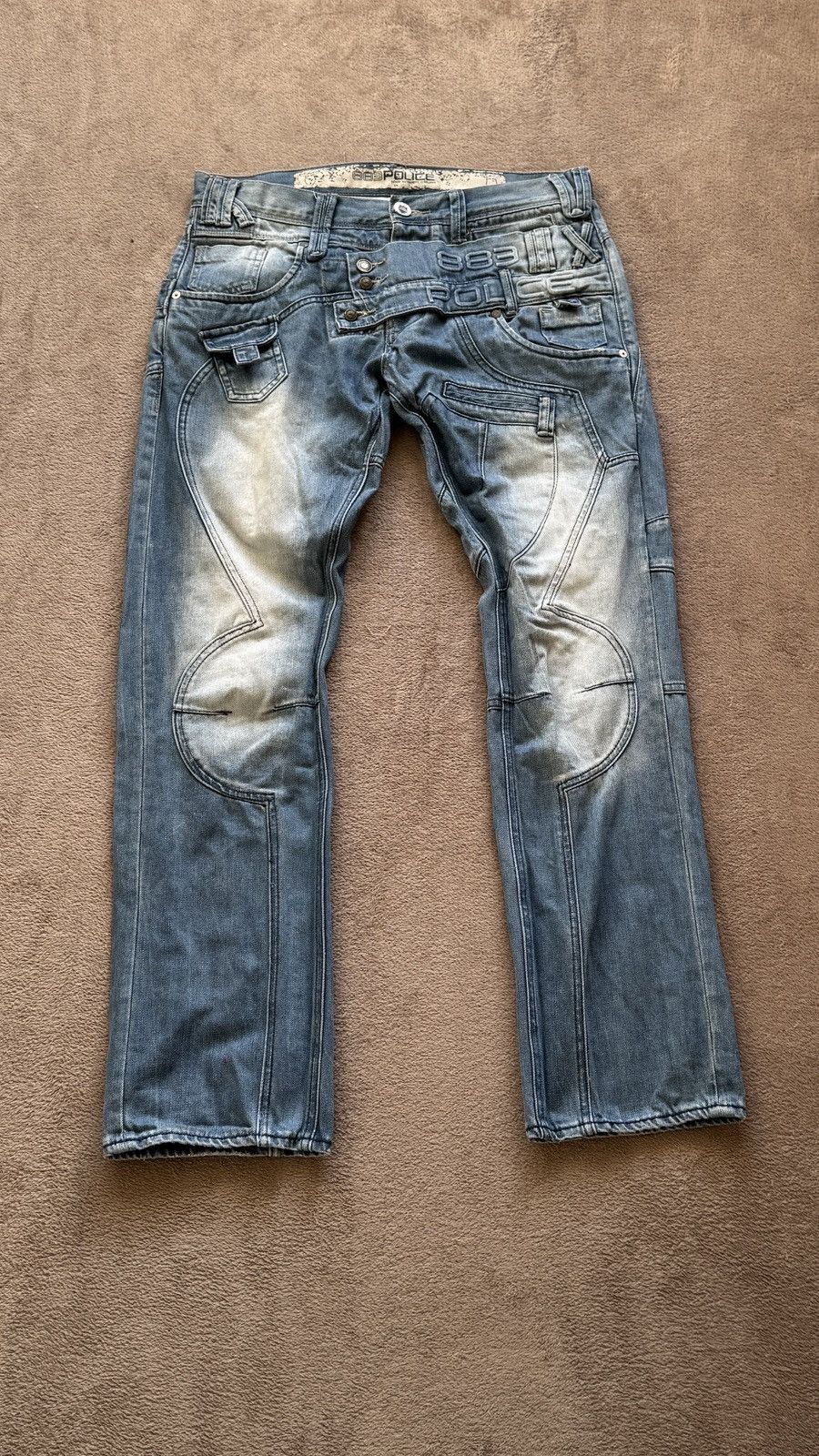 Le Grande Bleu (L.G.B.) Police 883 Crazy Faded Jeans Y2K Denim LGB ifsixwasnine vibe Size US 32 / EU 48 - 1 Thumbnail