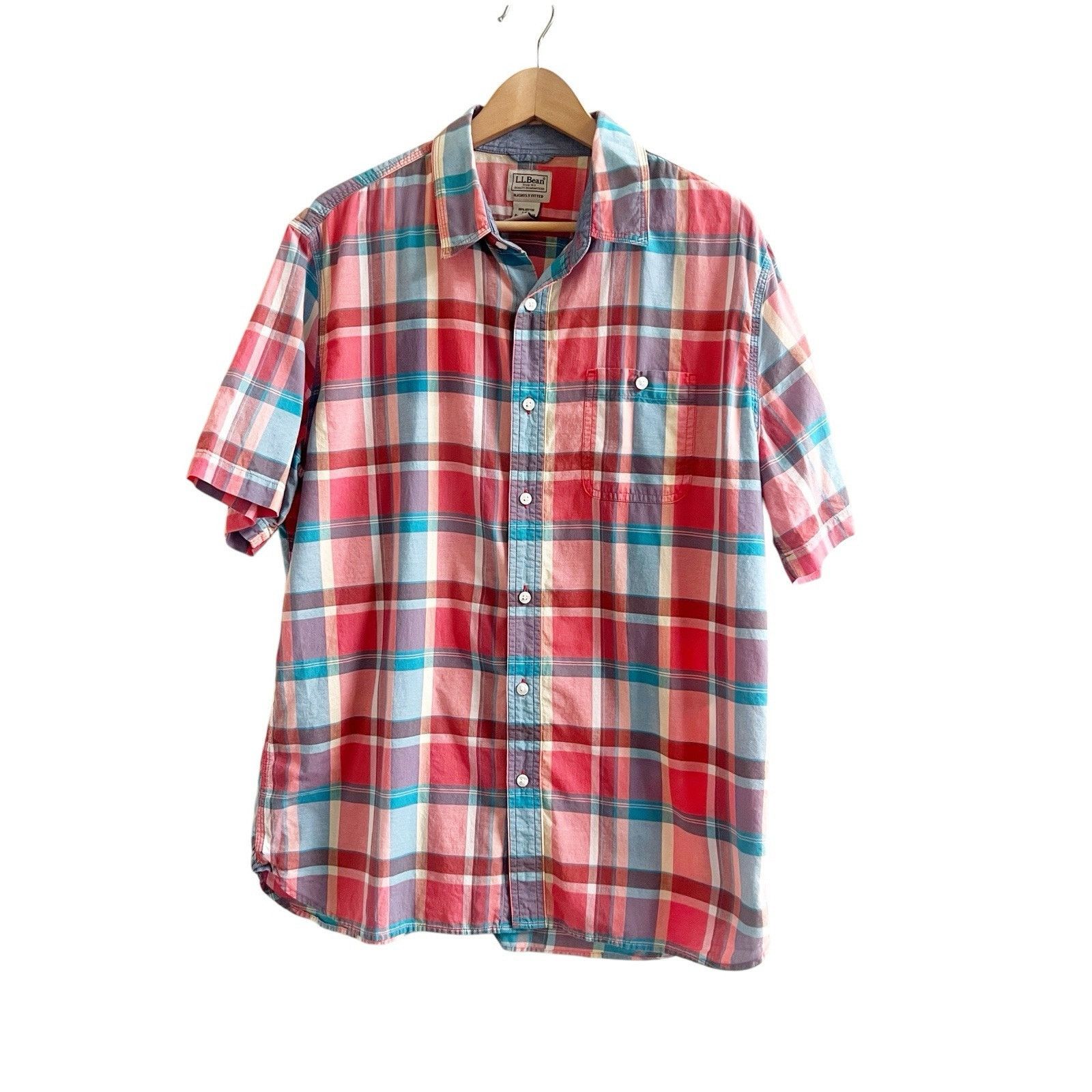 L.L. Bean L.L. Bean Men’s Vintage Plaid Button Down Short Sleeve Size L / US 10 / IT 46 - 1 Thumbnail