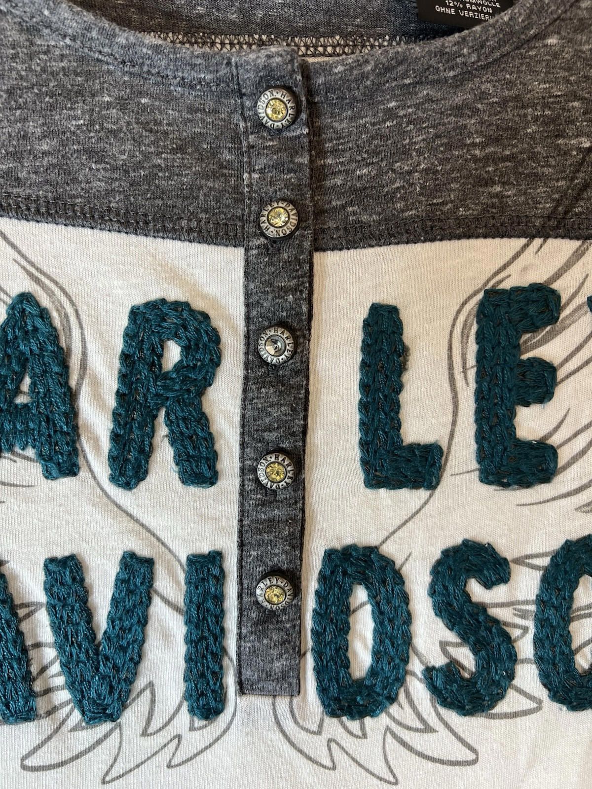 Harley Davidson Harley Davidson Gray & Beige Embellished Long sleeve S Size S / US 4 / IT 40 - 3 Thumbnail