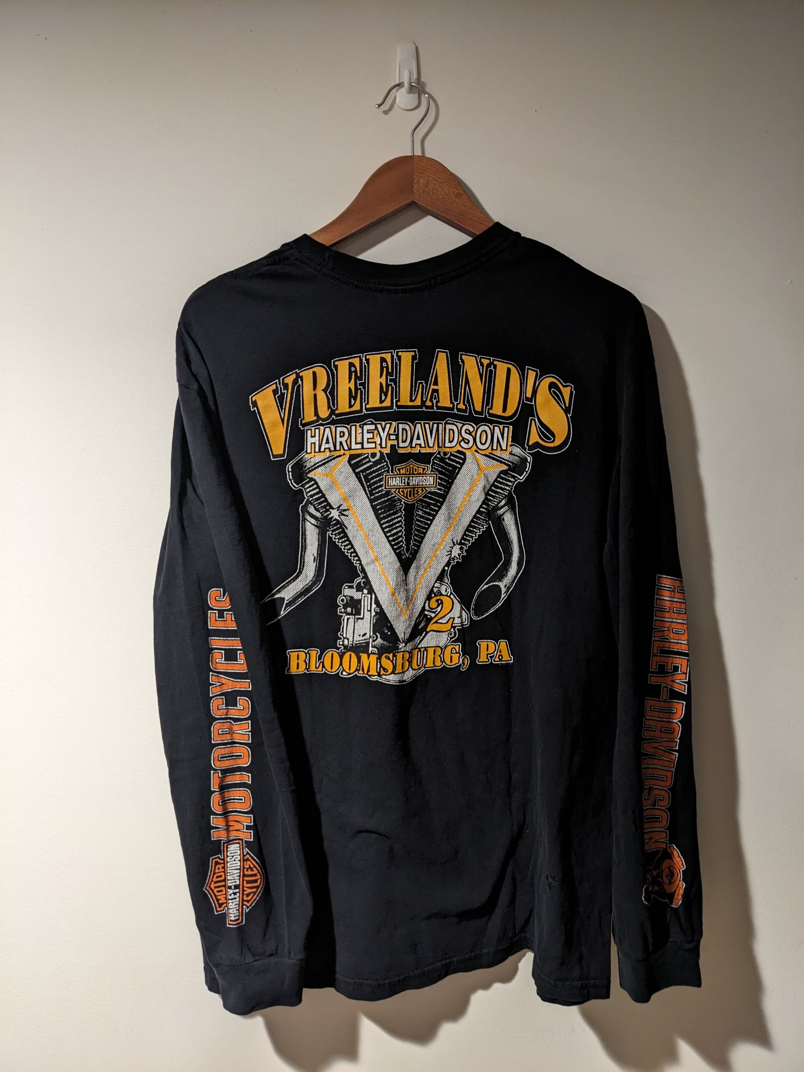 Harley Davidson × Vintage Vintage Harley Davidson Motorcycle Long-Sleeve T-Shirt Size US XL / EU 56 / 4 - 1 Thumbnail