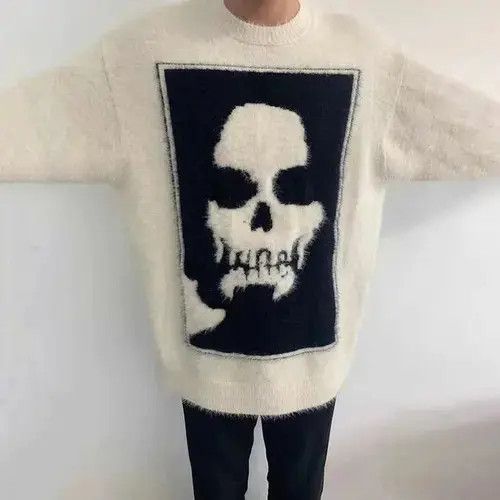 Other Harajuku Punk Mohair Skull Oversized Sweater Size US L / EU 52-54 / 3 - 2 Thumbnail