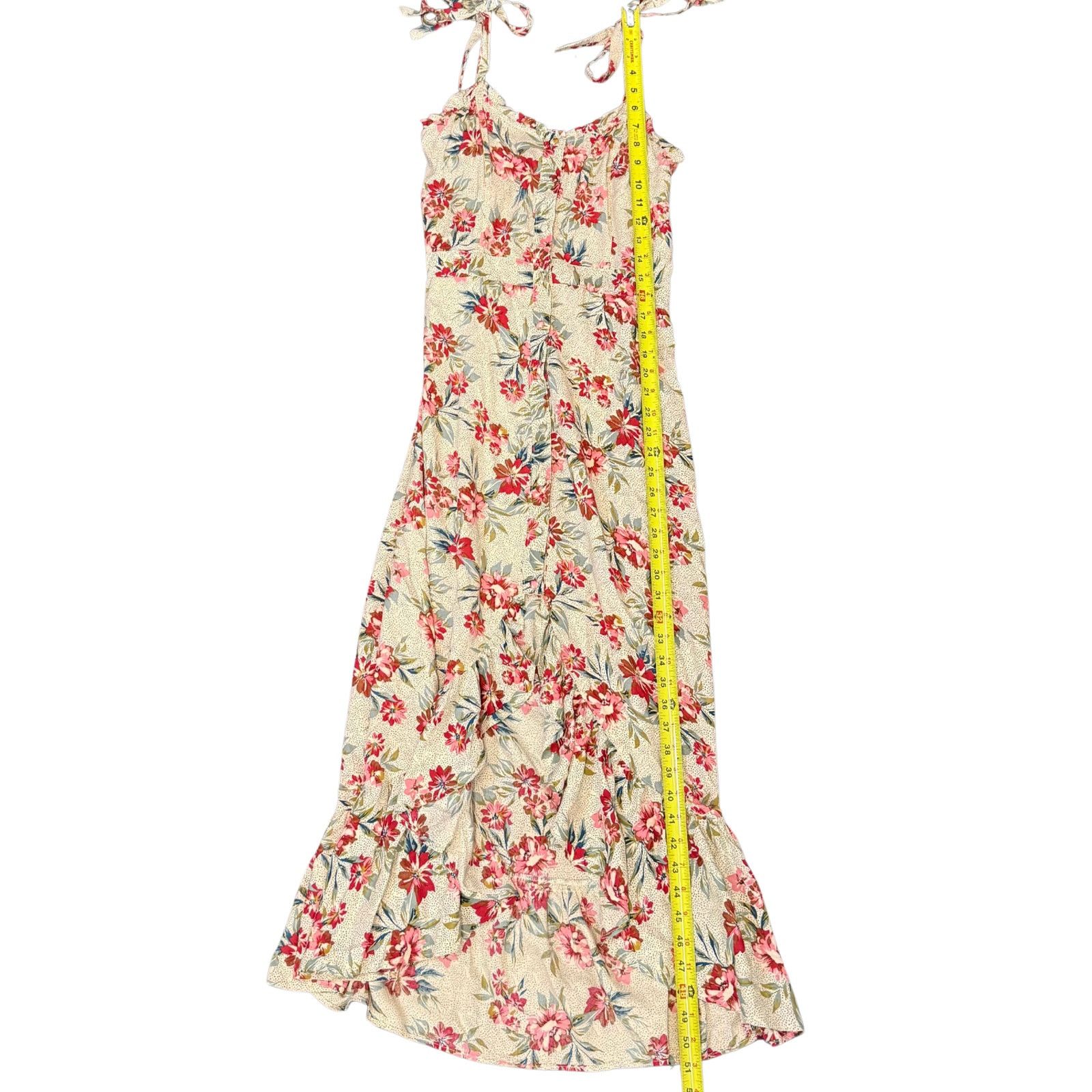 Vintage High-Low Floral Sundress With Mermaid Tail Ruffle | Angie Size L / US 10 / IT 46 - 4 Thumbnail