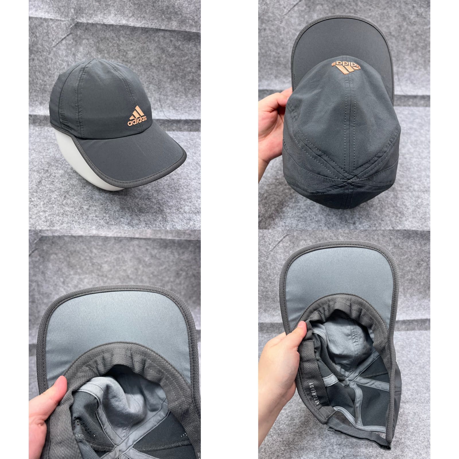 Adidas Adidas Hat Cap Strap Back Adult One Size Gray Polyester Blend Aeroready Run Gym Baseball Cap Unisex Adults Adjustable Lightweight Hat Mens Womens Size ONE SIZE - 8 Thumbnail