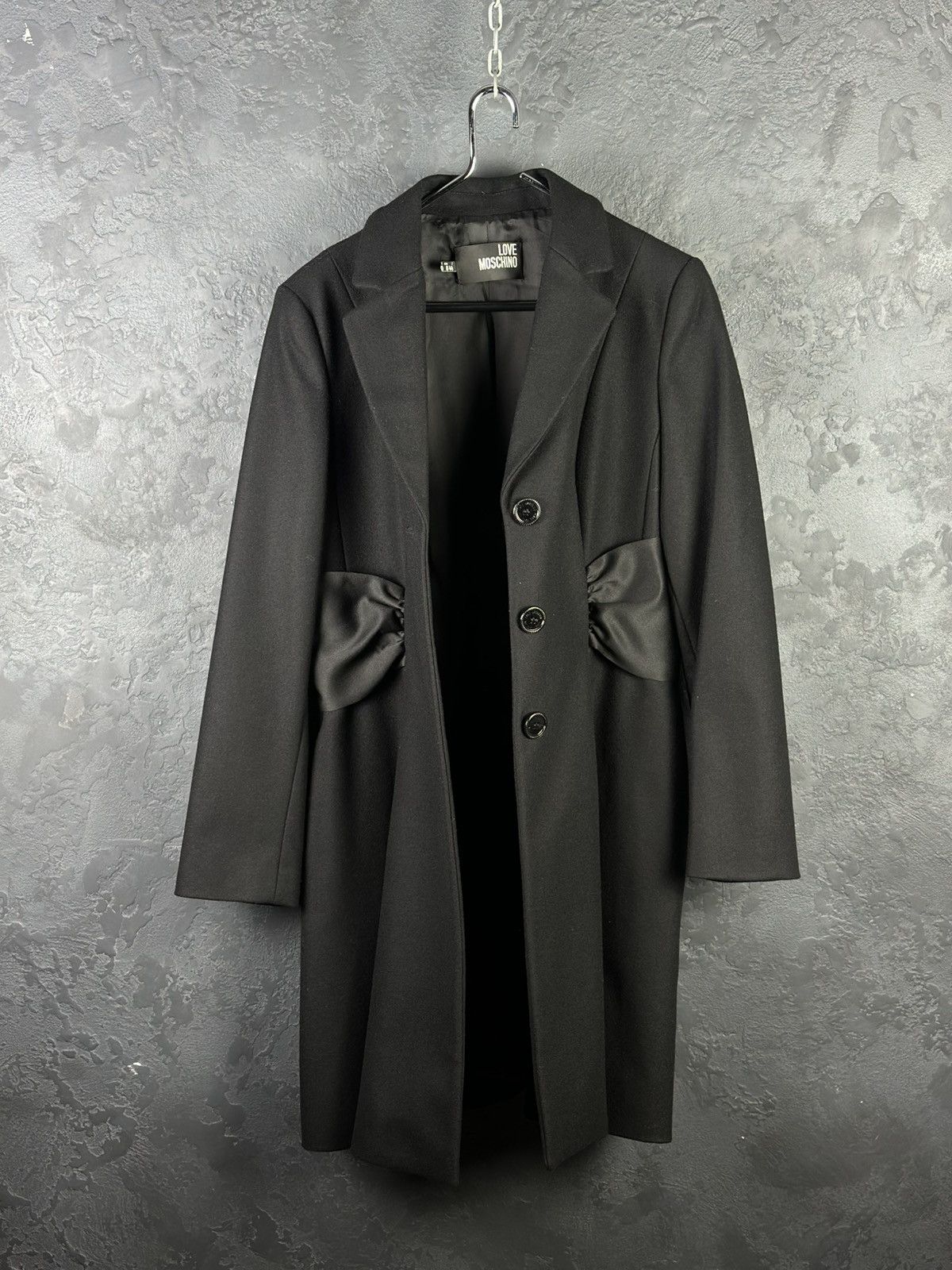 Love Moschino Love Moschino Black Wool Jackets & Women's Coat Size M / US 6-8 / IT 42-44 - 6 Thumbnail