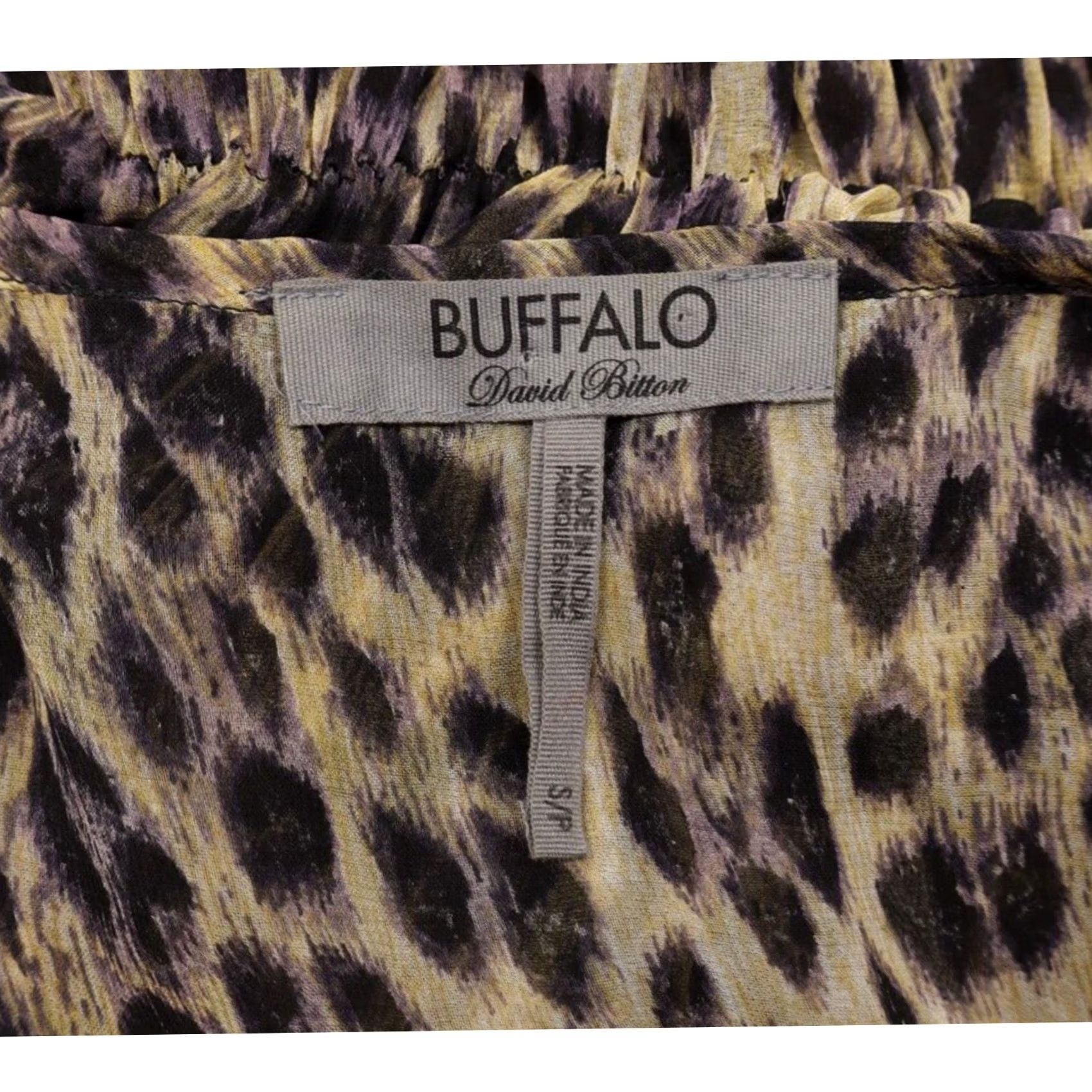 Vintage VINTAGE Buffalo Sheer Leopard Print Long Sleeve Dress Leather Detail S PS Petite Womens Size S / US 4 / IT 40 - 6 Thumbnail