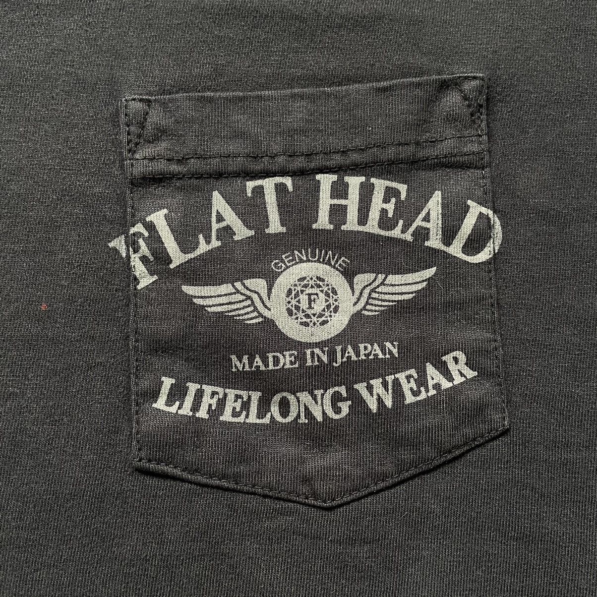 The Flat Head RARE Faded 🇯🇵 2000s The Flat Head Pocket Tee shirt V-neck Size US S / EU 44-46 / 1 - 5 Thumbnail