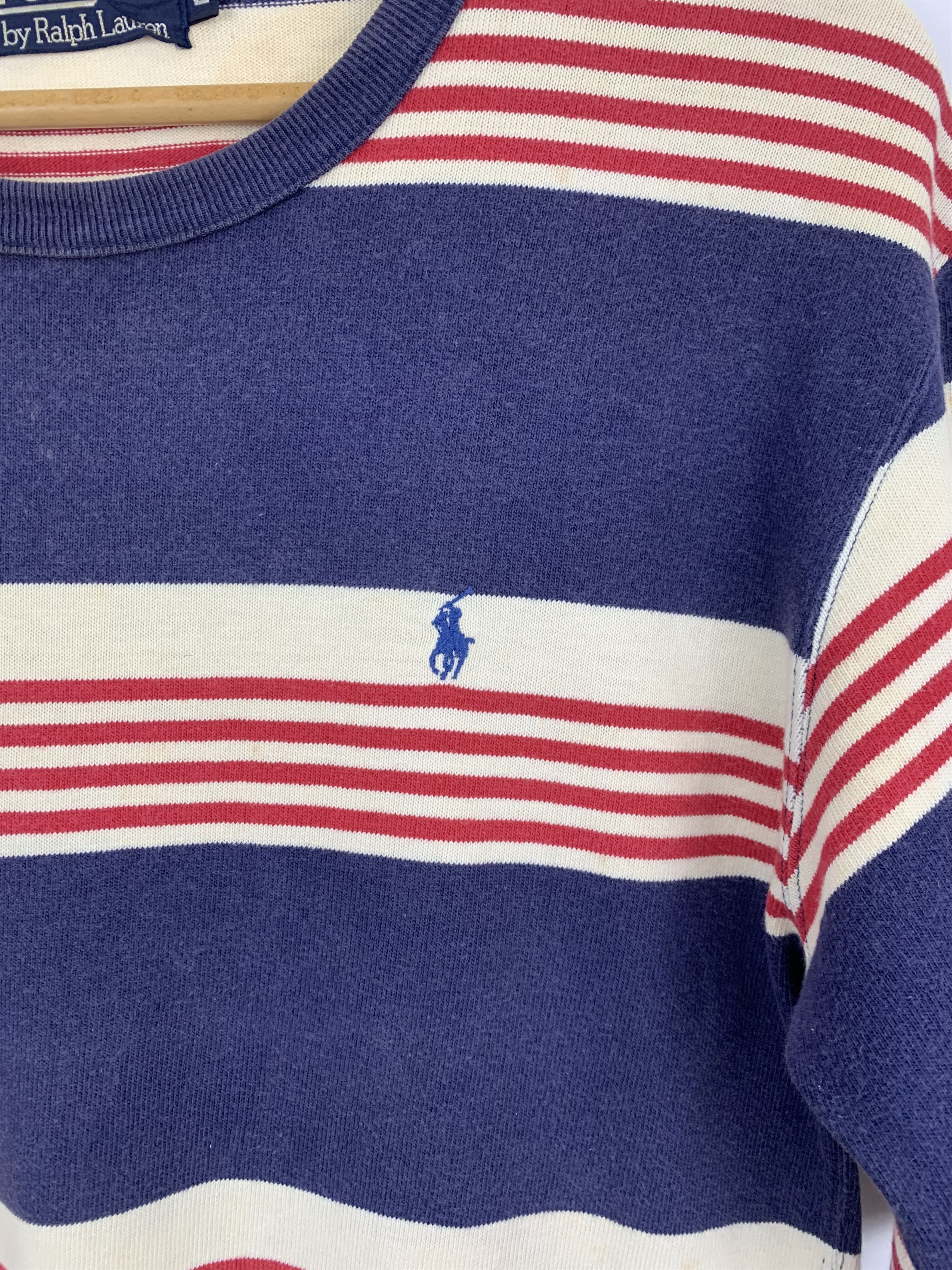 Polo Ralph Lauren × Vintage Vintage 90s Polo Ralph Lauren Striped Tee TA0060 Size US L / EU 52-54 / 3 - 7 Thumbnail
