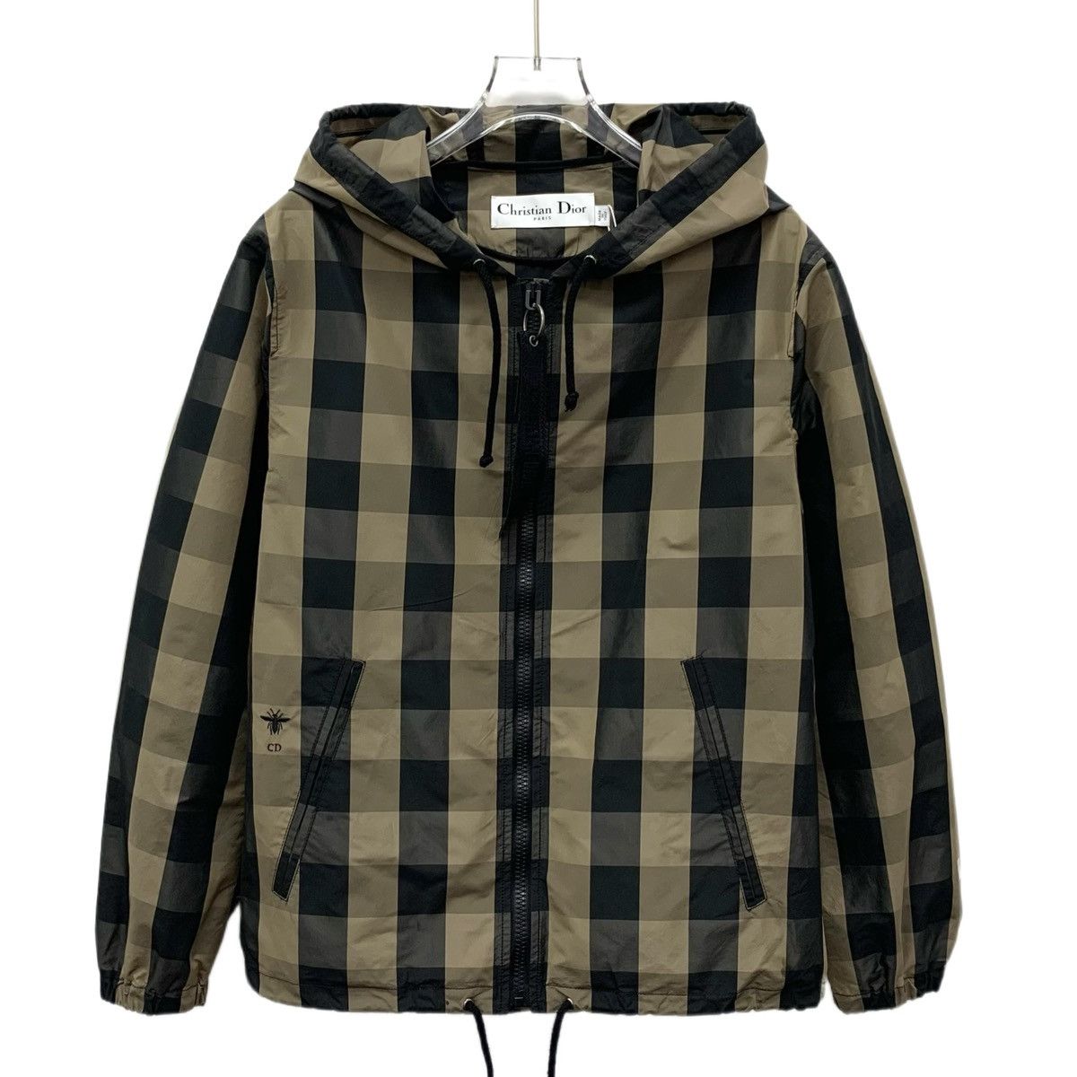 Dior Dior Brown Plaid Bee Embroidered Hooded Zipper Jacket Size XS / US 0-2 / IT 36-38 - 1 Thumbnail
