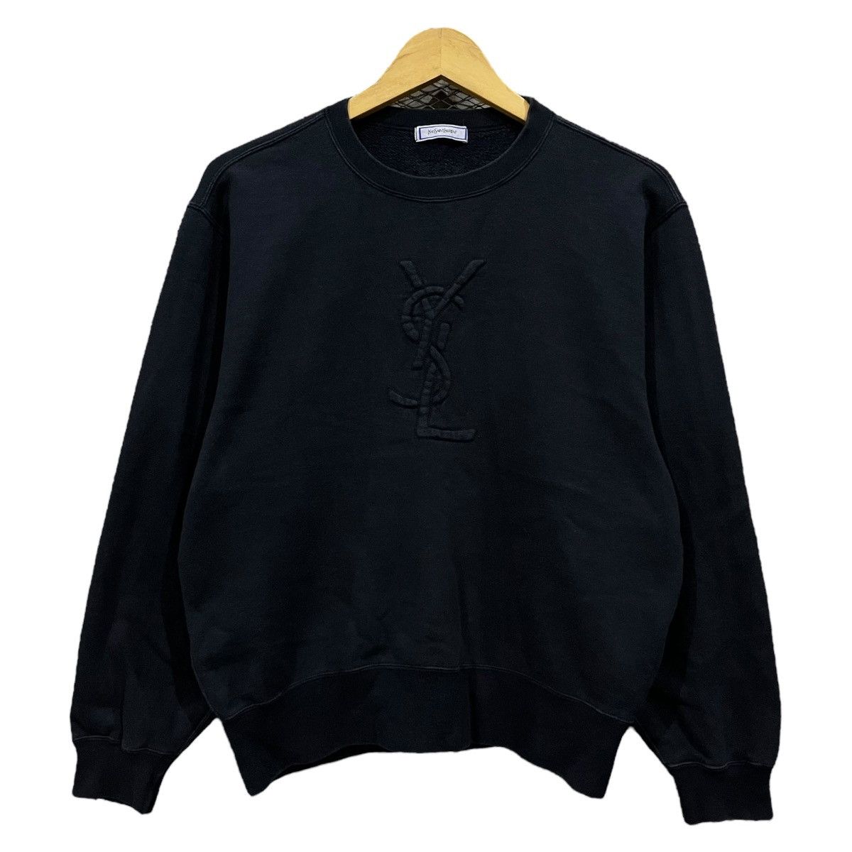 Vintage Vintage Yves Saint Laurent Embossed Big Logo Sweatshirt Size US M / EU 48-50 / 2 - 1 Thumbnail
