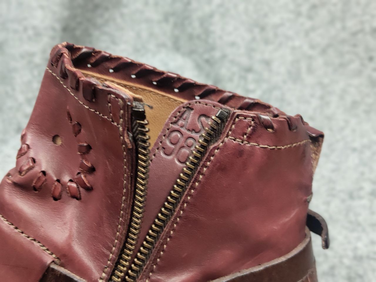 A.S.98 A.S.98 Airstep Design Zip Ankle Boots Shoes Burgundy leather Size US 6 / IT 36 - 23 Thumbnail