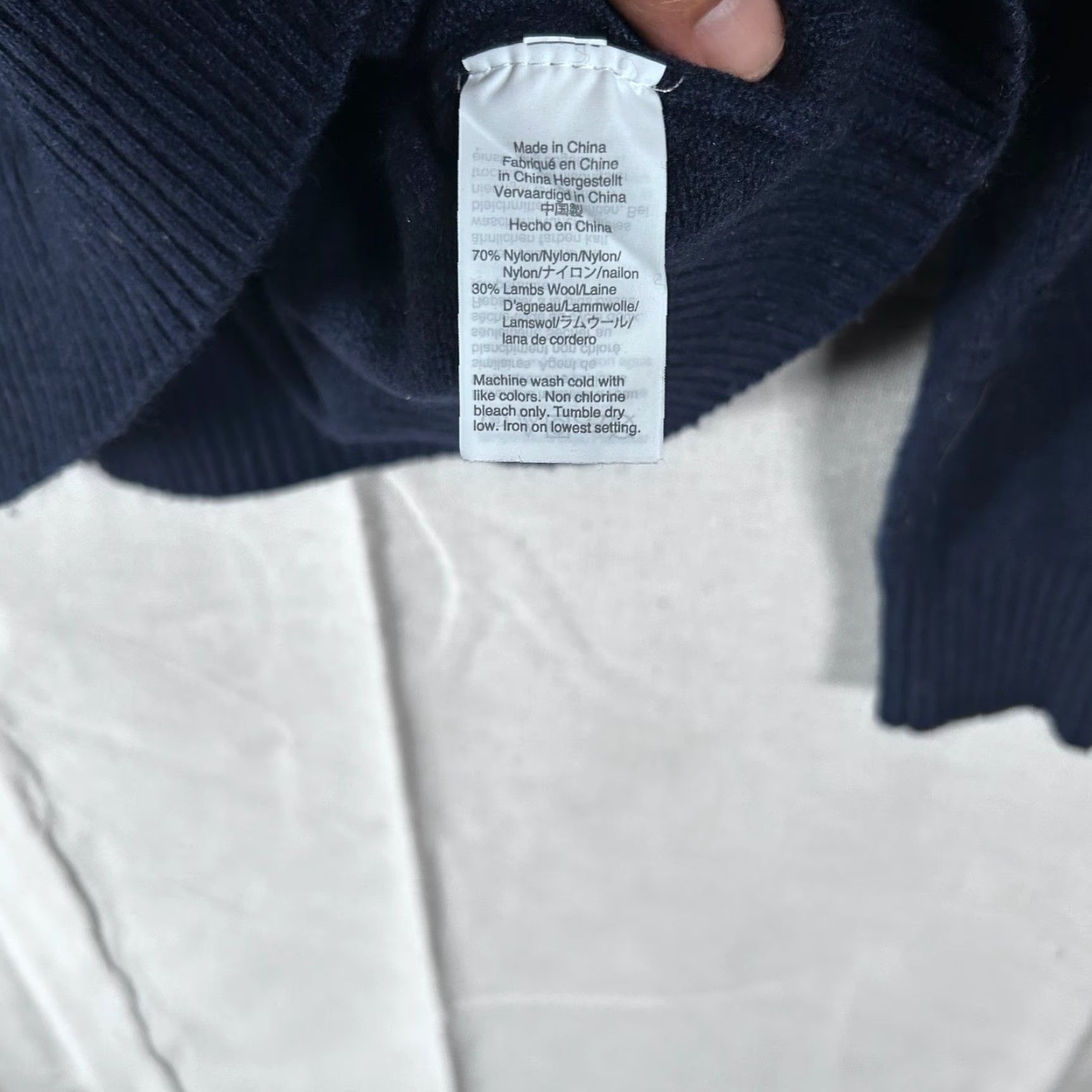 J.Crew J.Crew Mercantile Mens Navy Blue Lambswool Blend Quarter Zip Sweater Medium Size US M / EU 48-50 / 2 - 3 Thumbnail