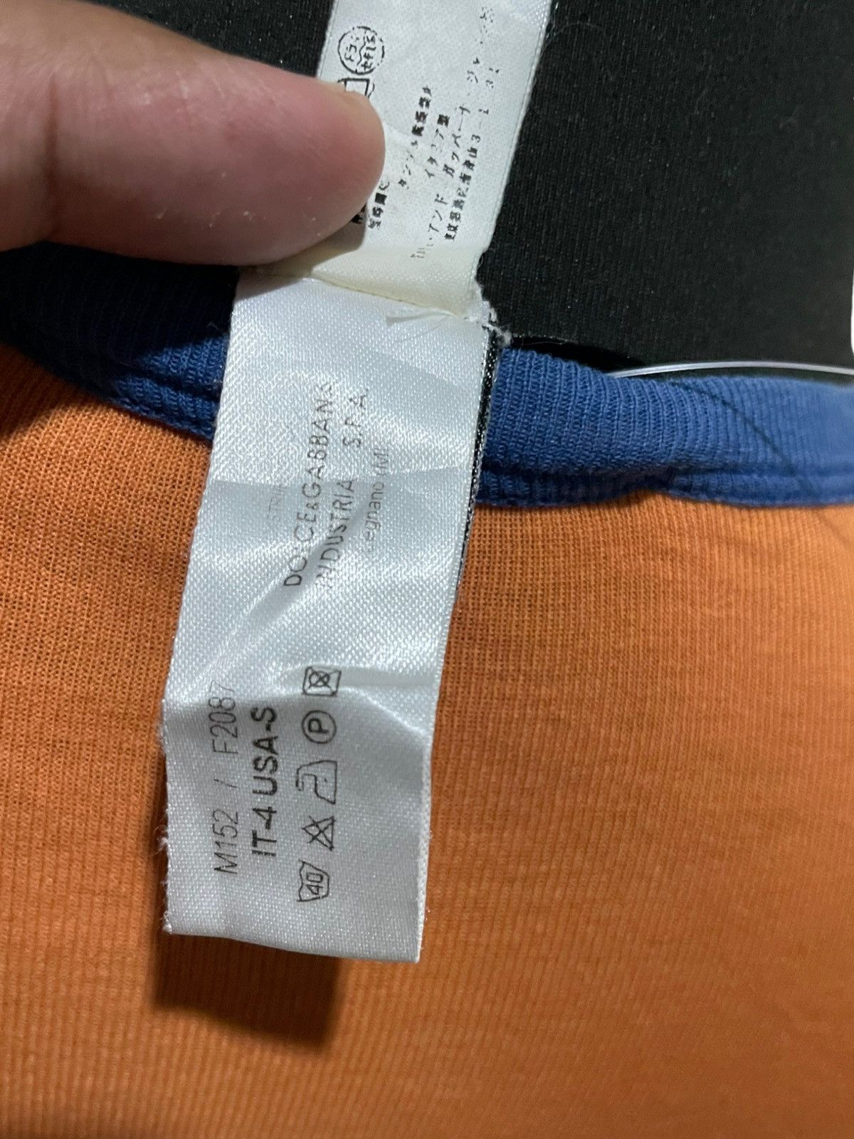Dolce & Gabbana VTG '90s Dolce & Gabbana Italia Solarized Orange Ringer Tee Size S / US 4 / IT 40 - 7 Thumbnail