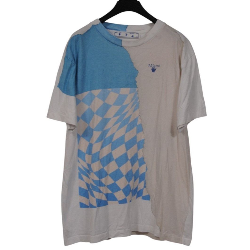 Off-White Miami Exclusive Checkered Logo T Shirt Size US L / EU 52-54 / 3 - 1 Thumbnail
