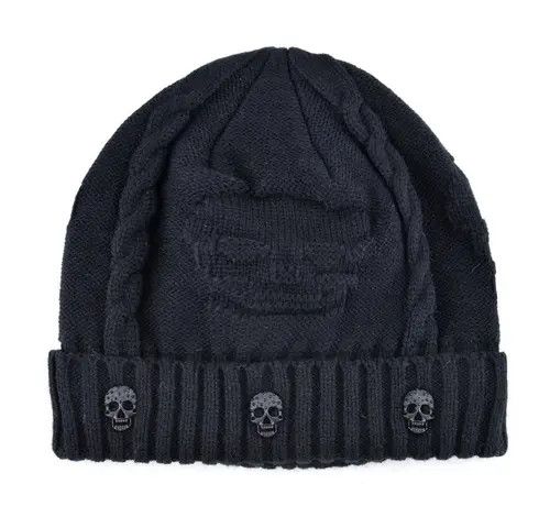 Jewelry Black Skull Beanie Cap Size ONE SIZE - 2 Thumbnail