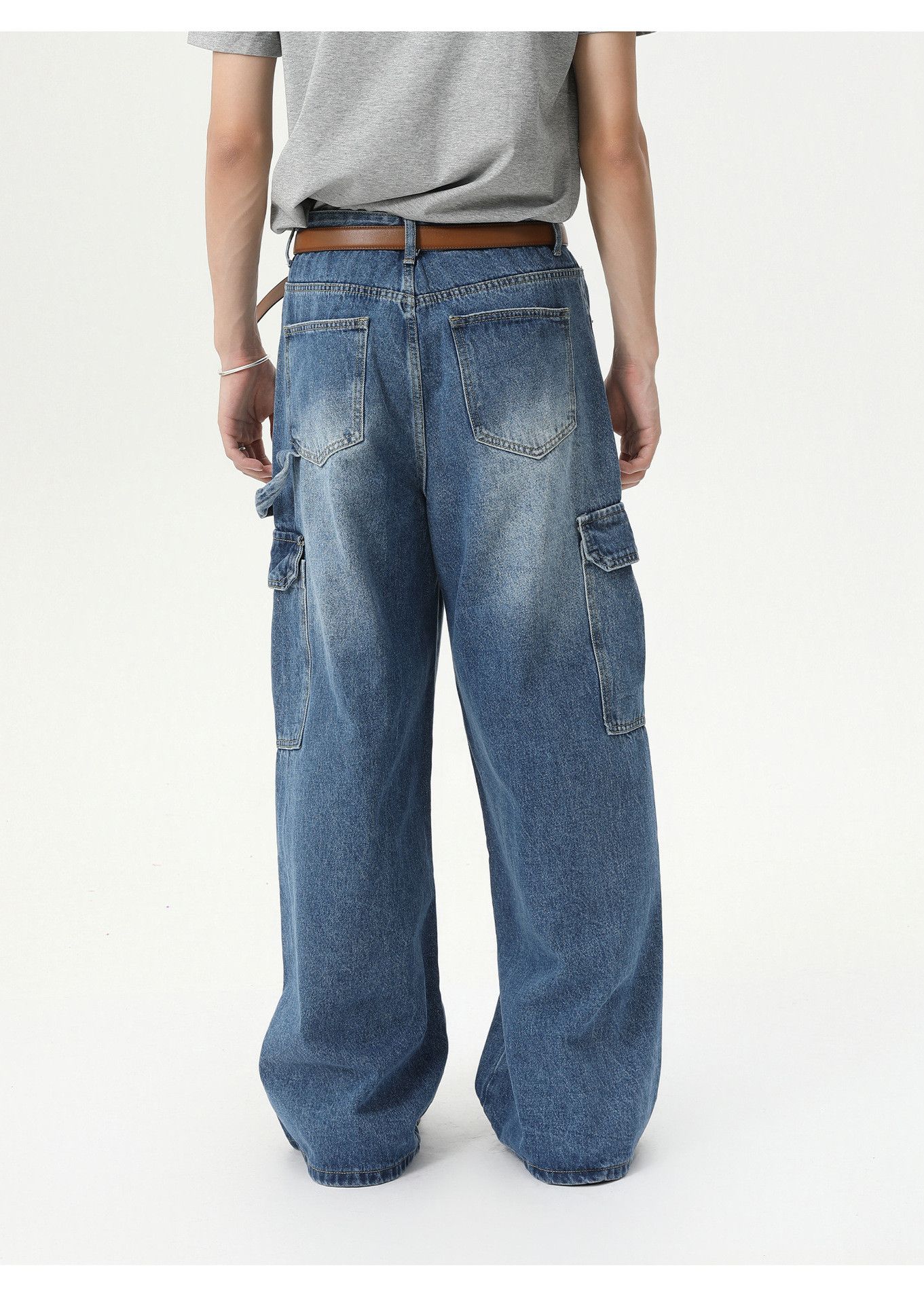 Vintage Men's Retro Distressed Multi-Pocket Washed Cargo Jeans Size US 32 / EU 48 - 5 Thumbnail