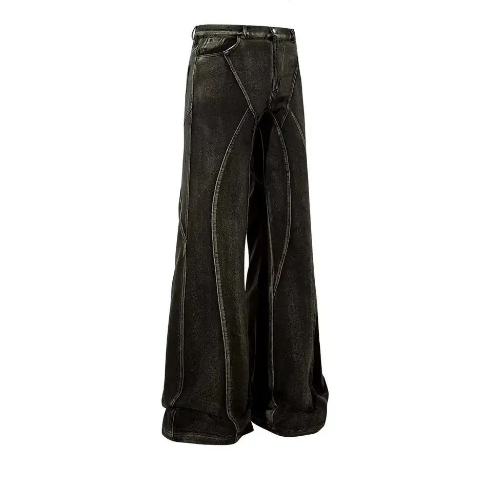 Japanese Brand Streetwear Design Washed Loose Spliced Jeans Pants Size US 32 / EU 48 - 1 Thumbnail