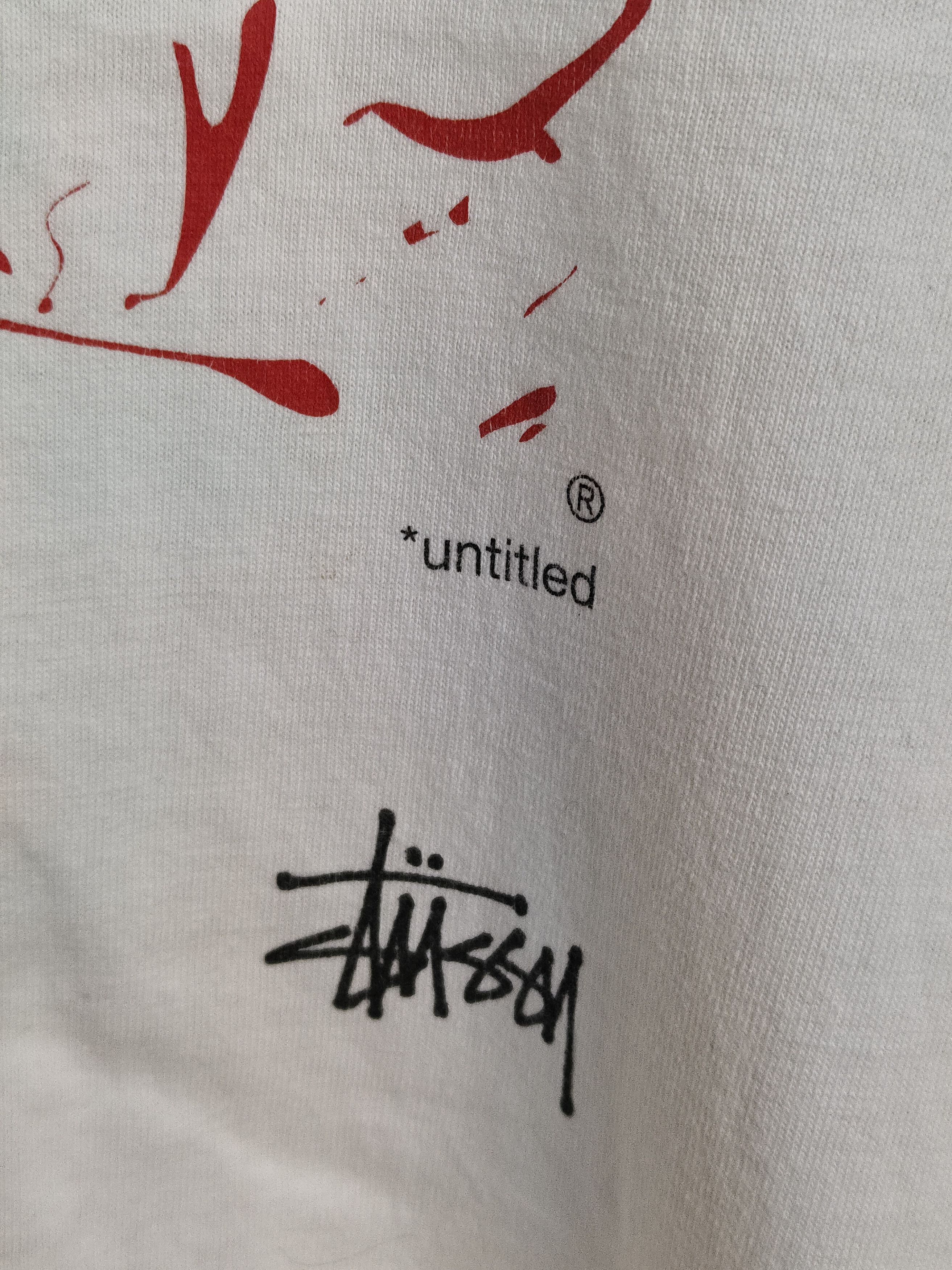 Stussy × Vintage Vintage 90s Stussy Untitled Drip Technique Shirt Size US S / EU 44-46 / 1 - 5 Thumbnail