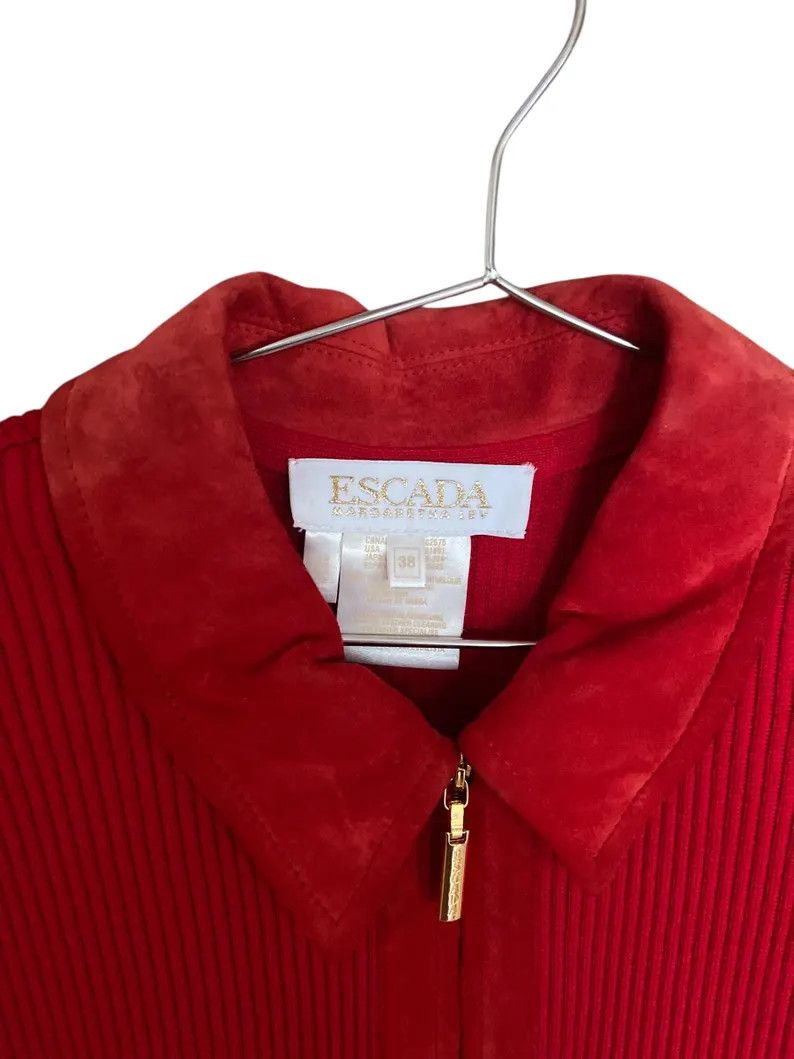 Escada Red Vintage Escada Leather Dress Size S / US 4 / IT 40 - 10 Thumbnail
