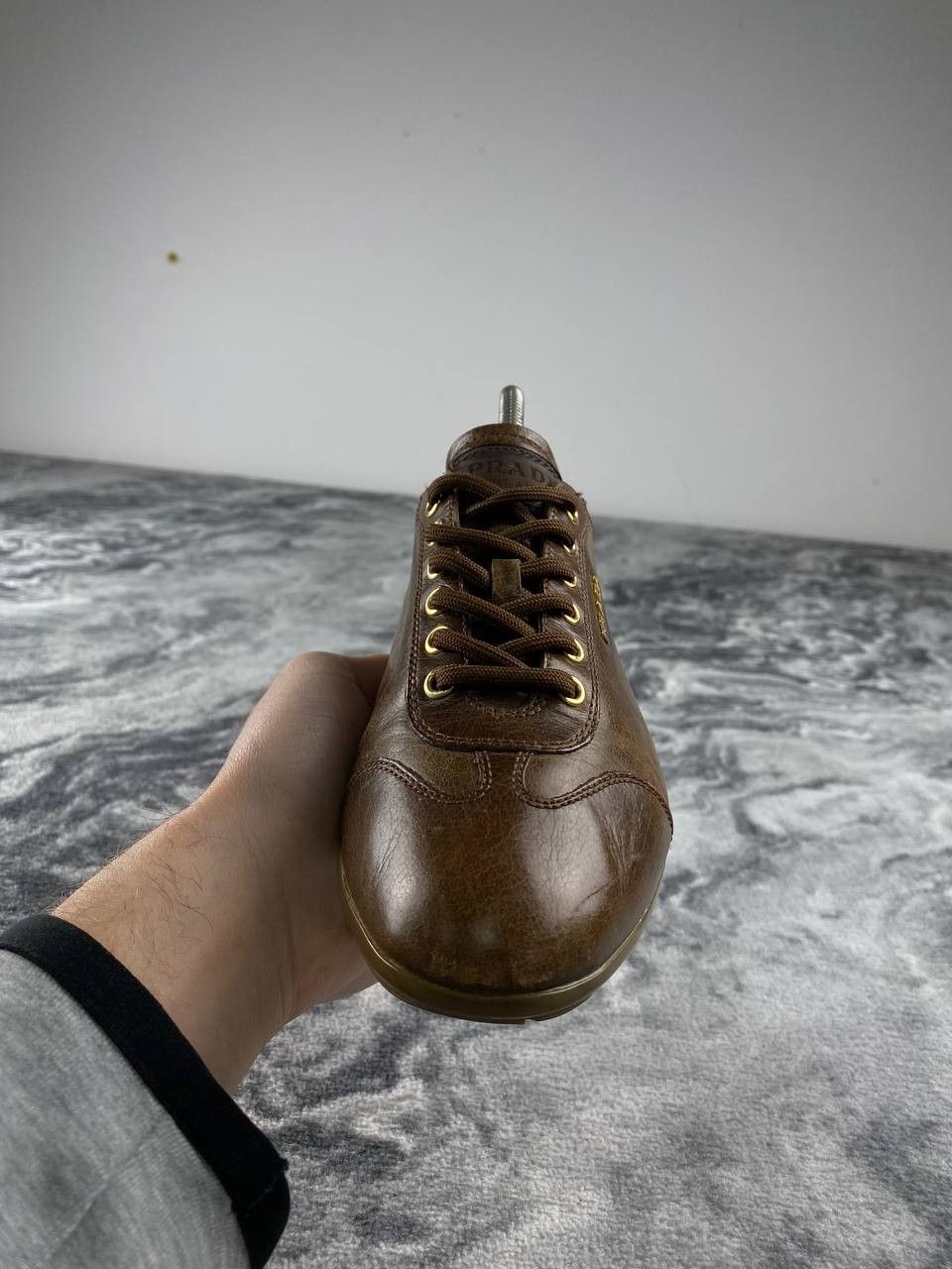 Prada Vintage Prada Leather Trainers Sneakers Women Size 36 Brown Size US 6 / IT 36 - 11 Thumbnail