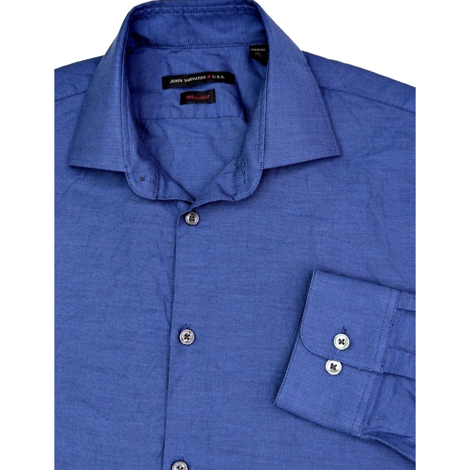 John Varvatos John Varvatos Regular Fit Purple Button Shirt Men 44 Chest 30 Long Cotton Blend Button-Up Long Sleeve Solid 15.5 Regular Fit Mens Size US L / EU 52-54 / 3 - 2 Thumbnail