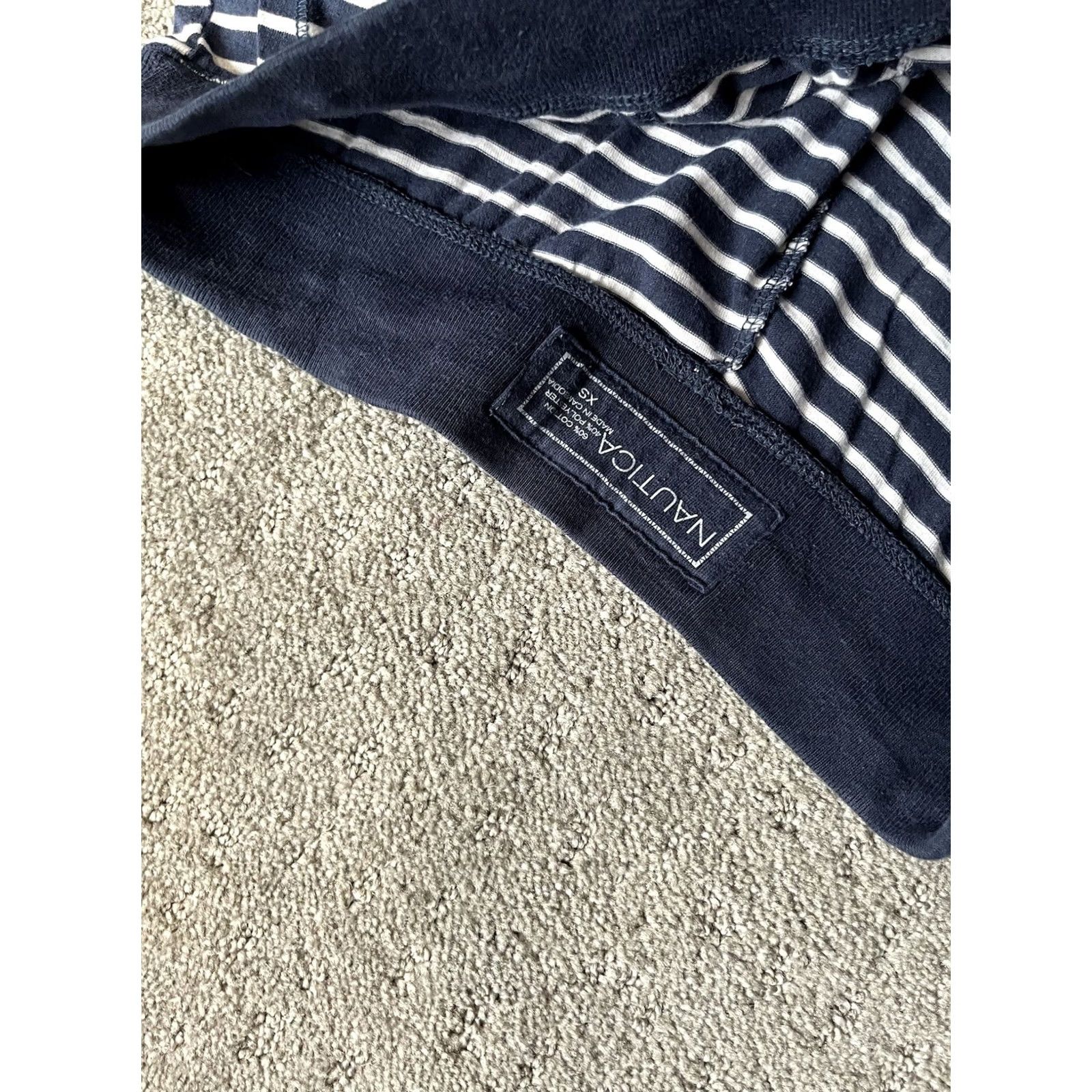 Nautica Nautica Ladies Lounge Sleep Pant XS Navy Blue Striped Socks? Size 26" / US 2 / IT 38 - 5 Thumbnail