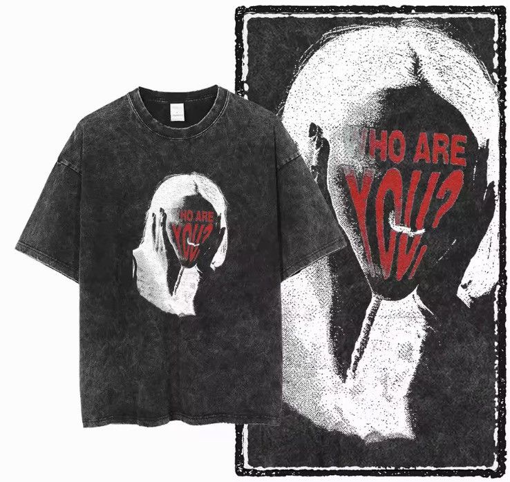 Japanese Brand Washed Out T Shirt Who R U Size US M / EU 48-50 / 2 - 1 Thumbnail