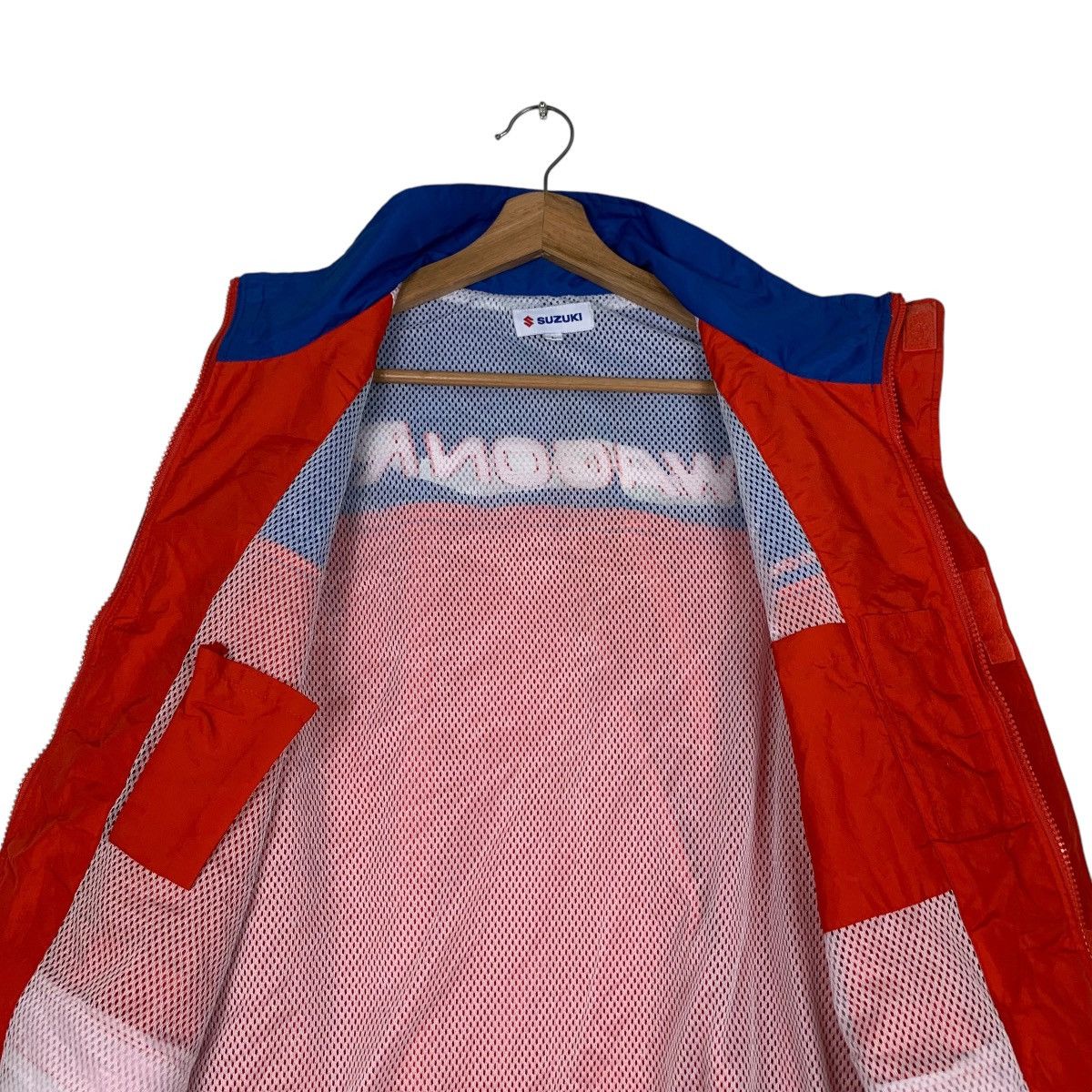 Vintage SUZUKI WAGON R Red Blue Coloblock Jacket #1272-C57 Size US L / EU 52-54 / 3 - 14 Thumbnail