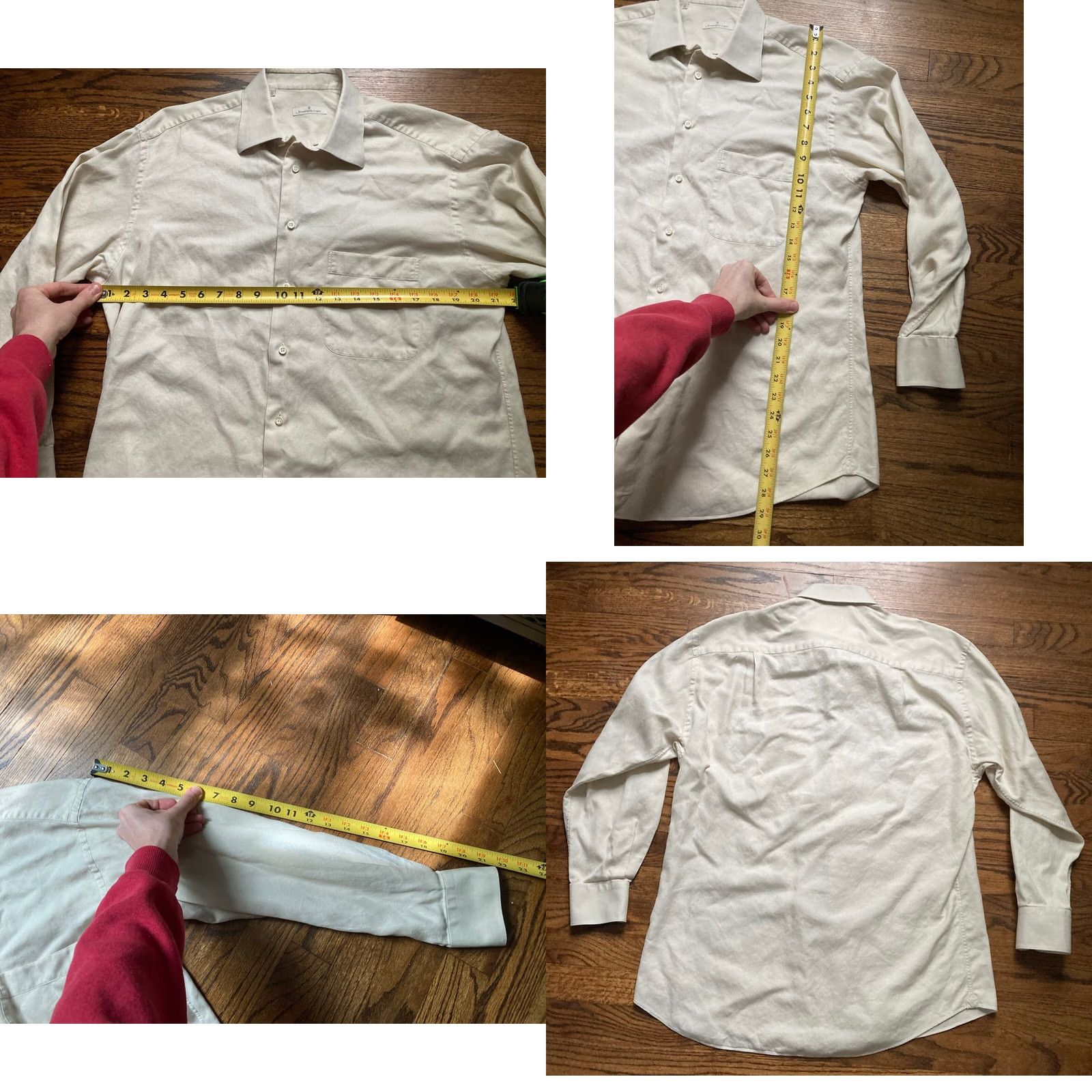 Ermenegildo Zegna Ermenegildo Zegna Shirt Mens Large Beige Long Sleeve Button Up 41/16 Casual Size US L / EU 52-54 / 3 - 8 Thumbnail